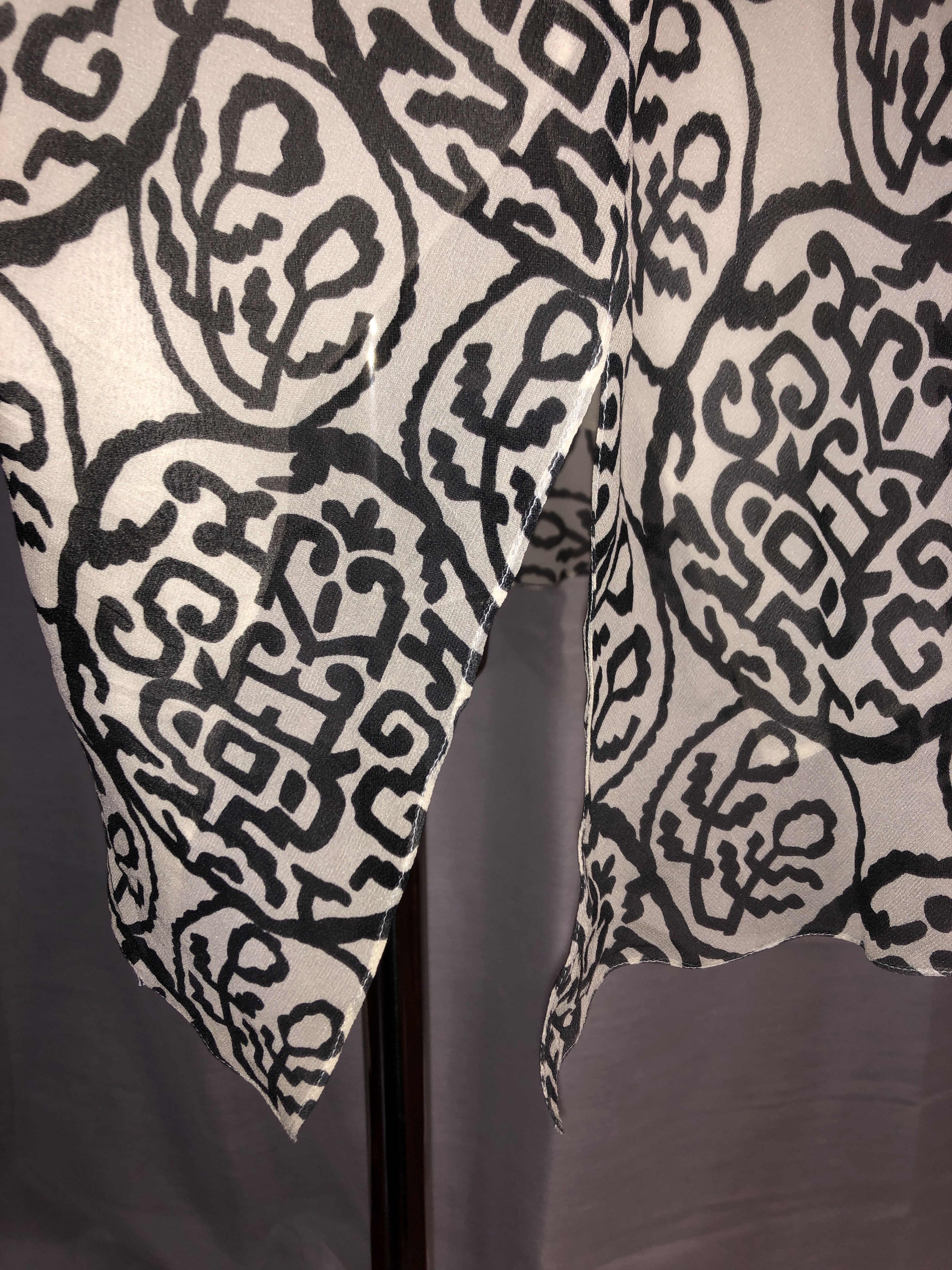 John Galliano Draped Asymmetric Printed Silk Skirt Size 27" / US 4 / IT 40 - 9 Thumbnail