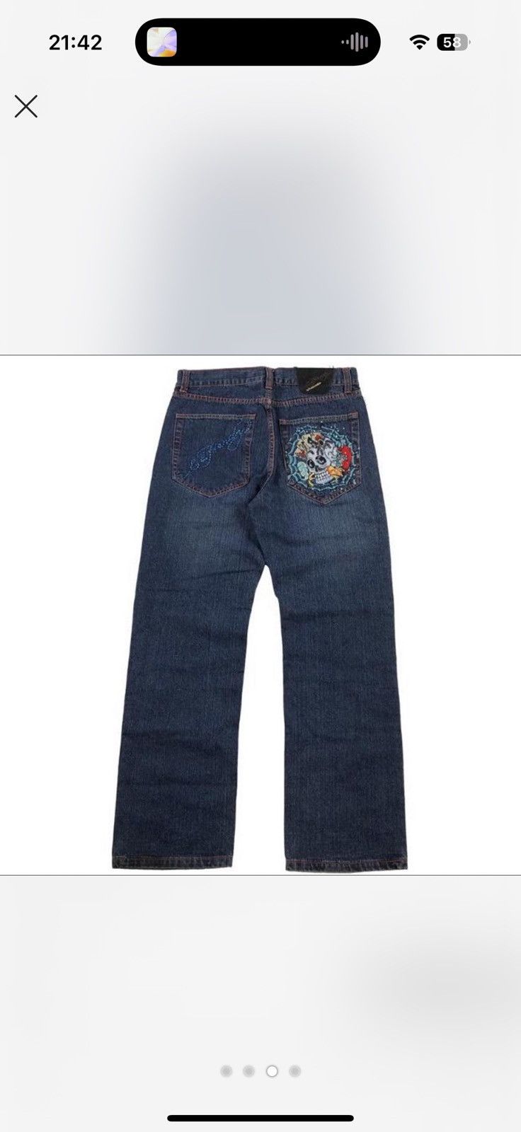 Ed Hardy Ed hardy by Christian Audigier skull and card web jeans! Size US 34 / EU 50 - 5 Thumbnail