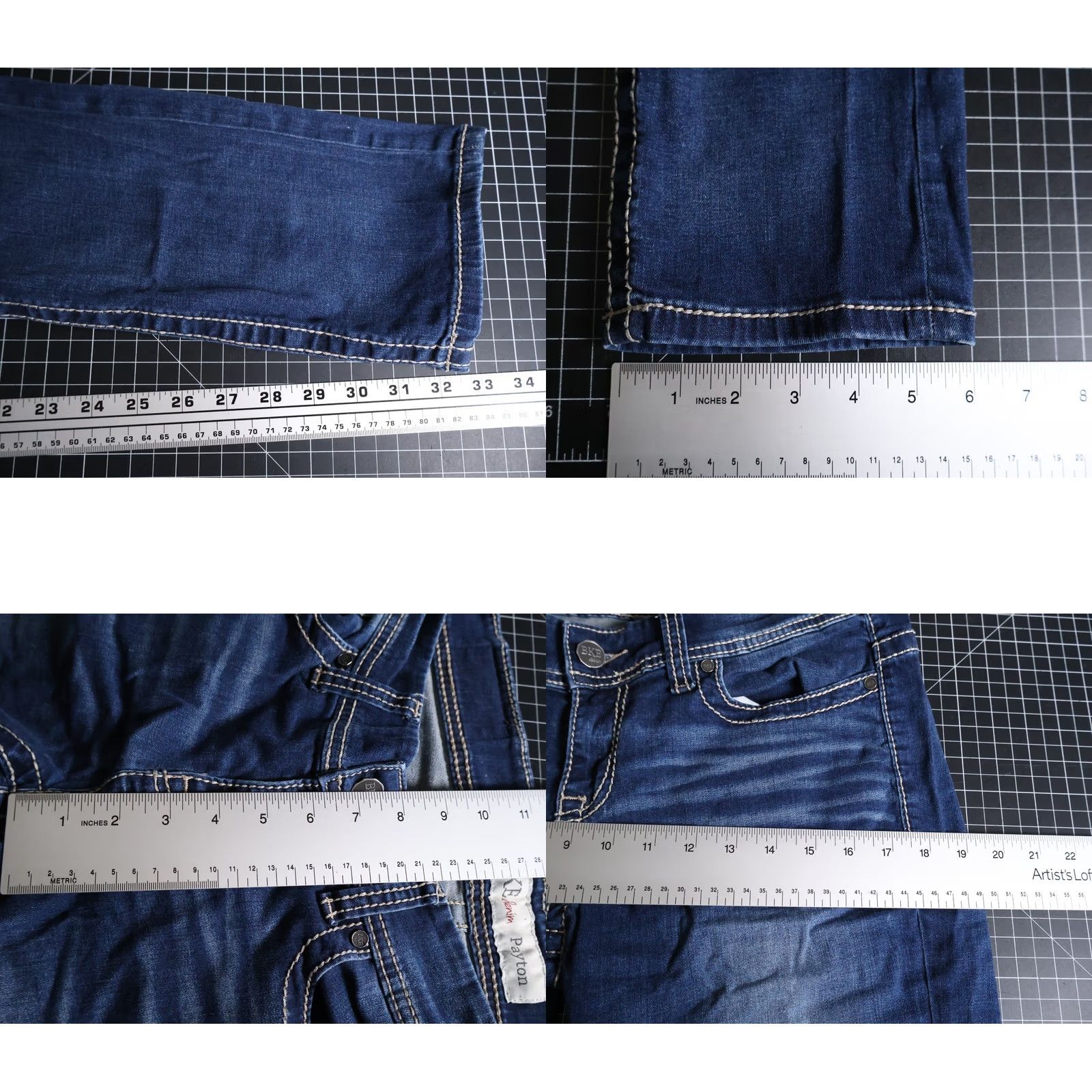 Vintage BKE Payton Jeans Women's 34 x 32 Denim Low Rise Skinny Stretch Blue 5-Pocket Design Slim Regular Cotton-Lycra Zip Fly Mens? Size 24" / US 00 / IT 34 - 8 Thumbnail