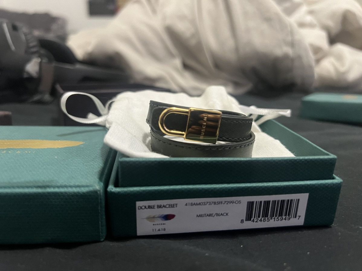 Buscemi Buscemi Leather Gold Lock Bracelet Size ONE SIZE - 6 Thumbnail
