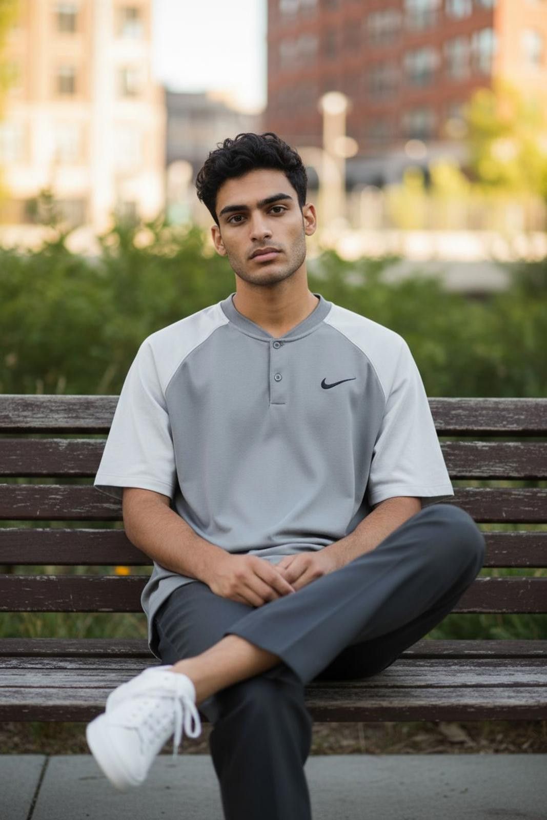 Nike Nike Men's Short Sleeve Activewear Henley T-Shirt Size US M / EU 48-50 / 2 - 2 Thumbnail