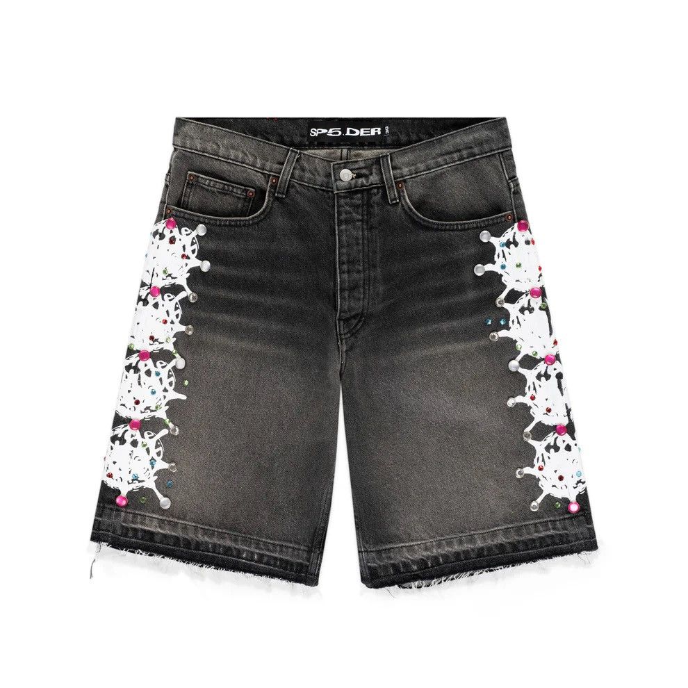 Sp5der Rhinestone denim shorts Size US 30 / EU 46 - 1 Thumbnail