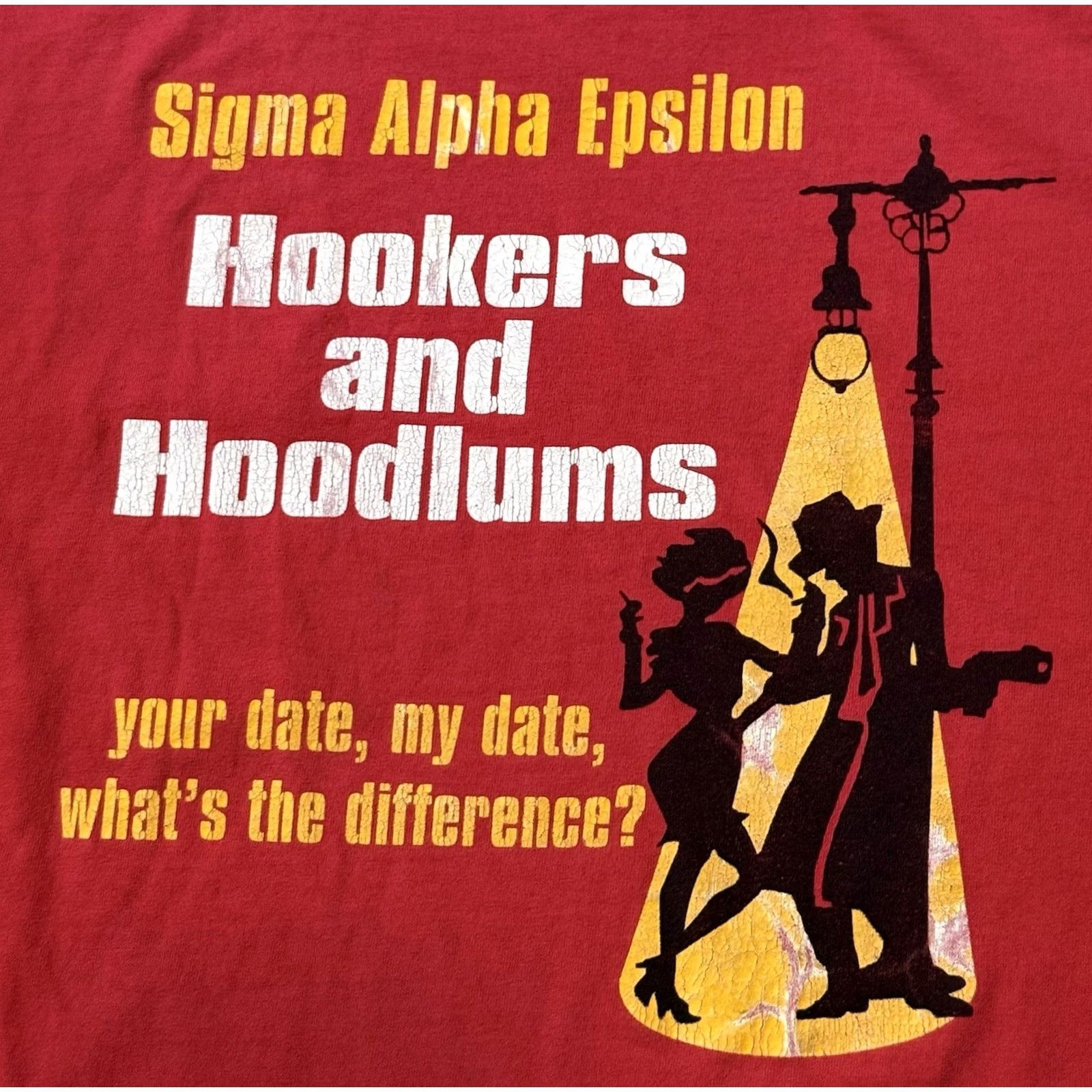 Gildan VINTAGE SAE Hookers & Hoodlums Fraternity Shirt XL Red Gildan Size US XL / EU 56 / 4 - 3 Thumbnail