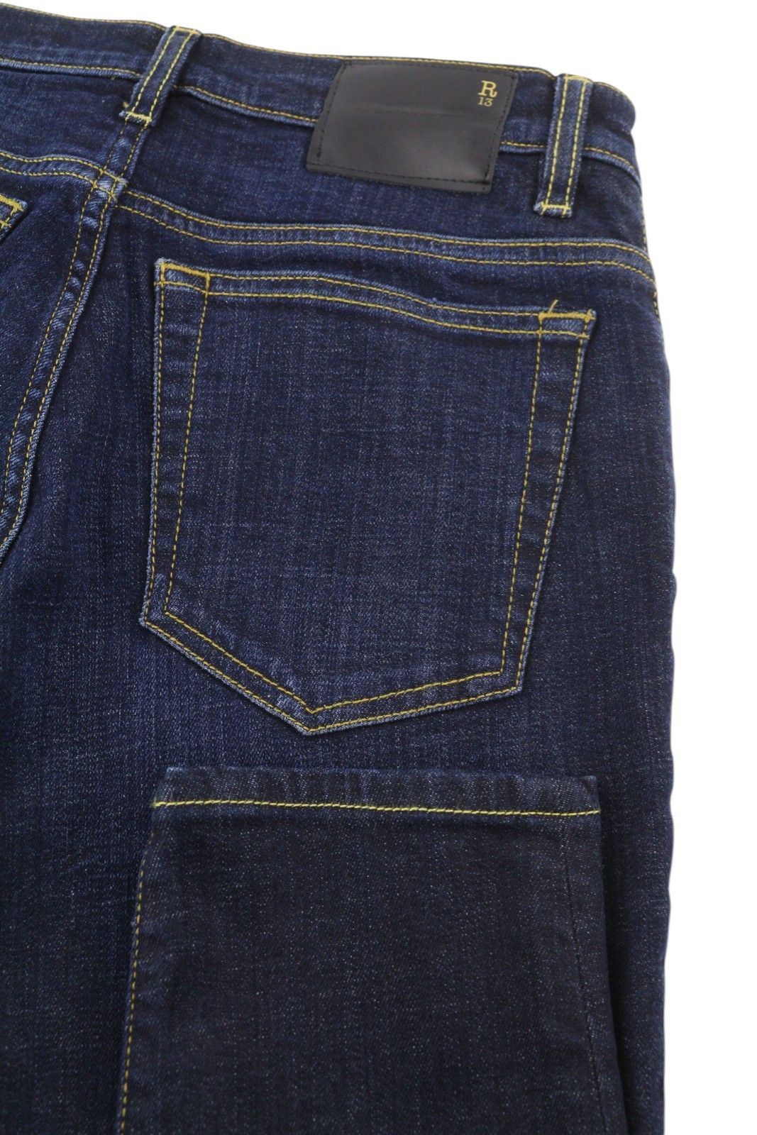 R13 HIGH RISE SKINNY 27 Howell Indigo Washed Faded 85796 Size 27" / US 4 / IT 40 - 5 Thumbnail