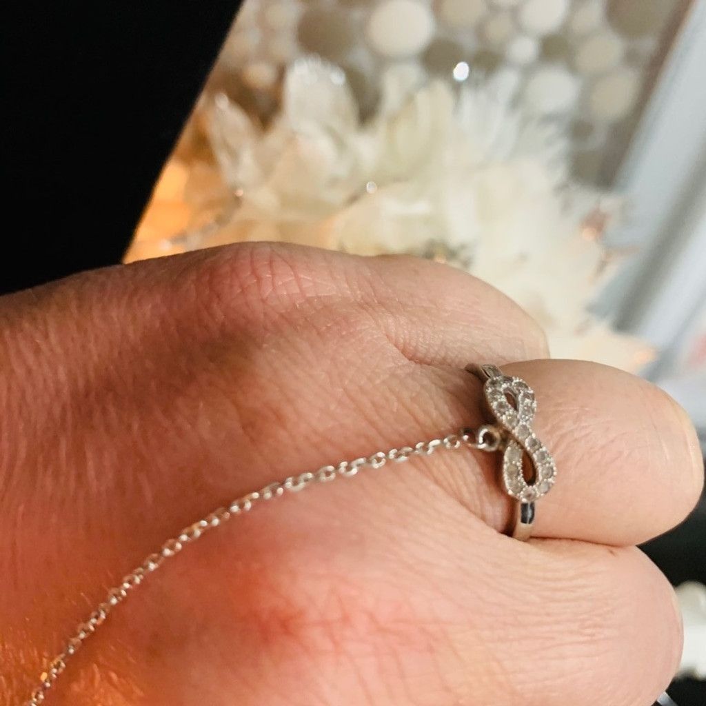 Other Sterling Silver 3 infinity bracelet with ring Size ONE SIZE - 7 Thumbnail