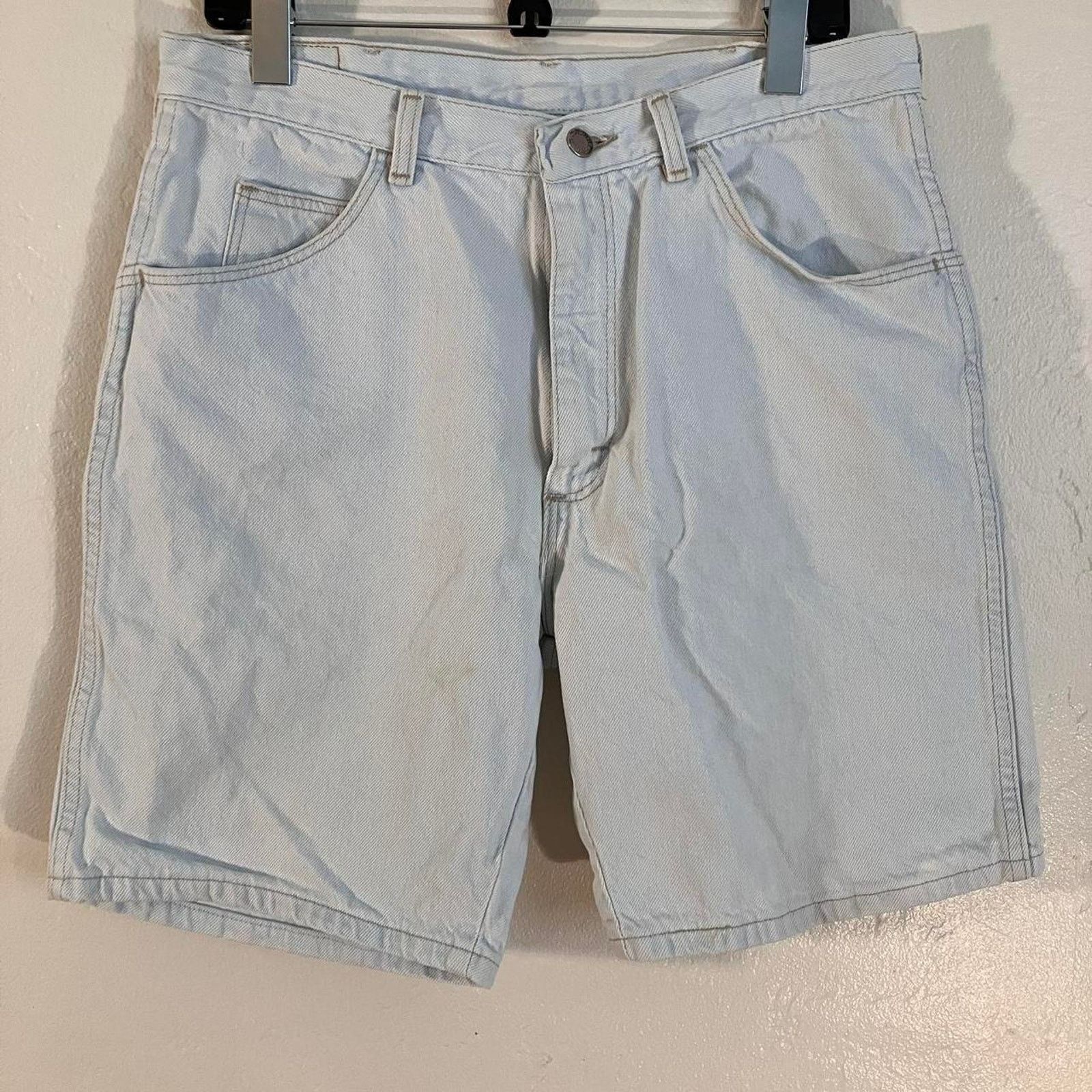 Vintage × Wrangler Vintage 90s Wrangler Light Wash Denim Jorts Size US 34 / EU 50 - 1 Thumbnail