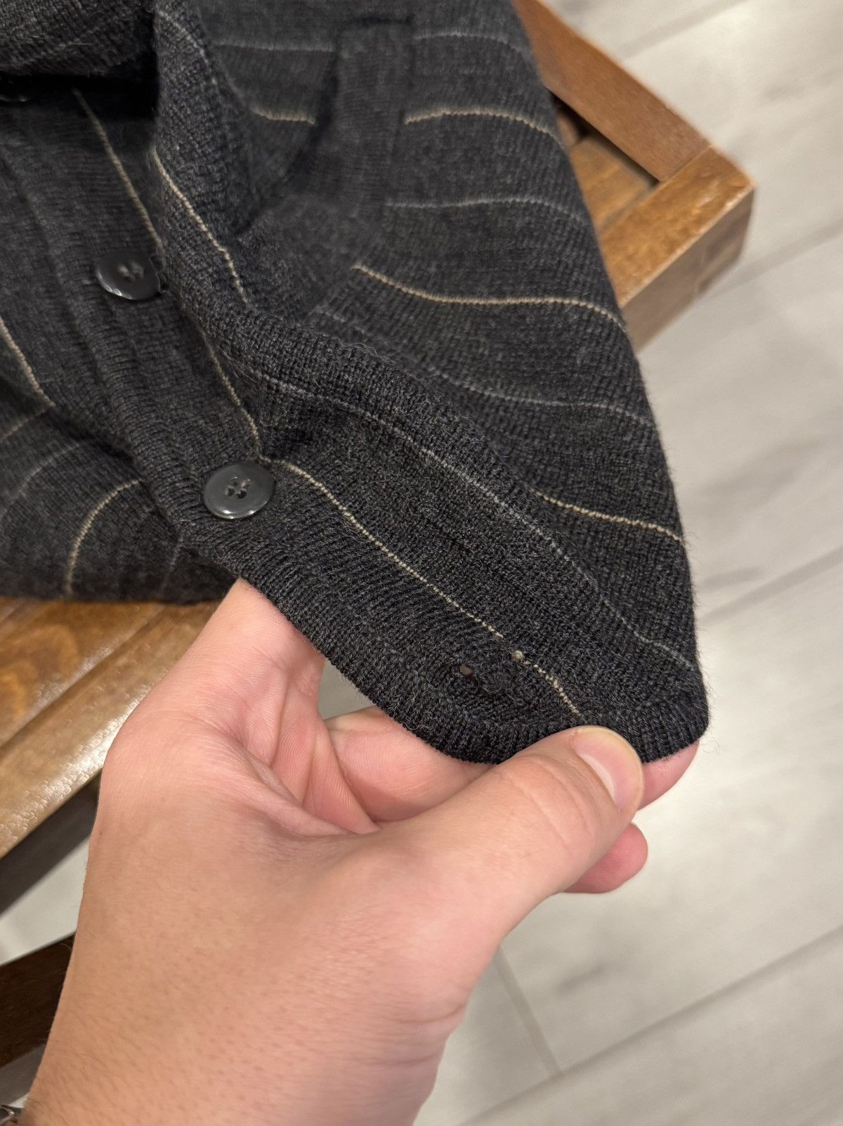 Yves Saint Laurent Vintage Yves Saint Laurent pour homme Pin Striped Knit Vest Size 42R - 11 Thumbnail