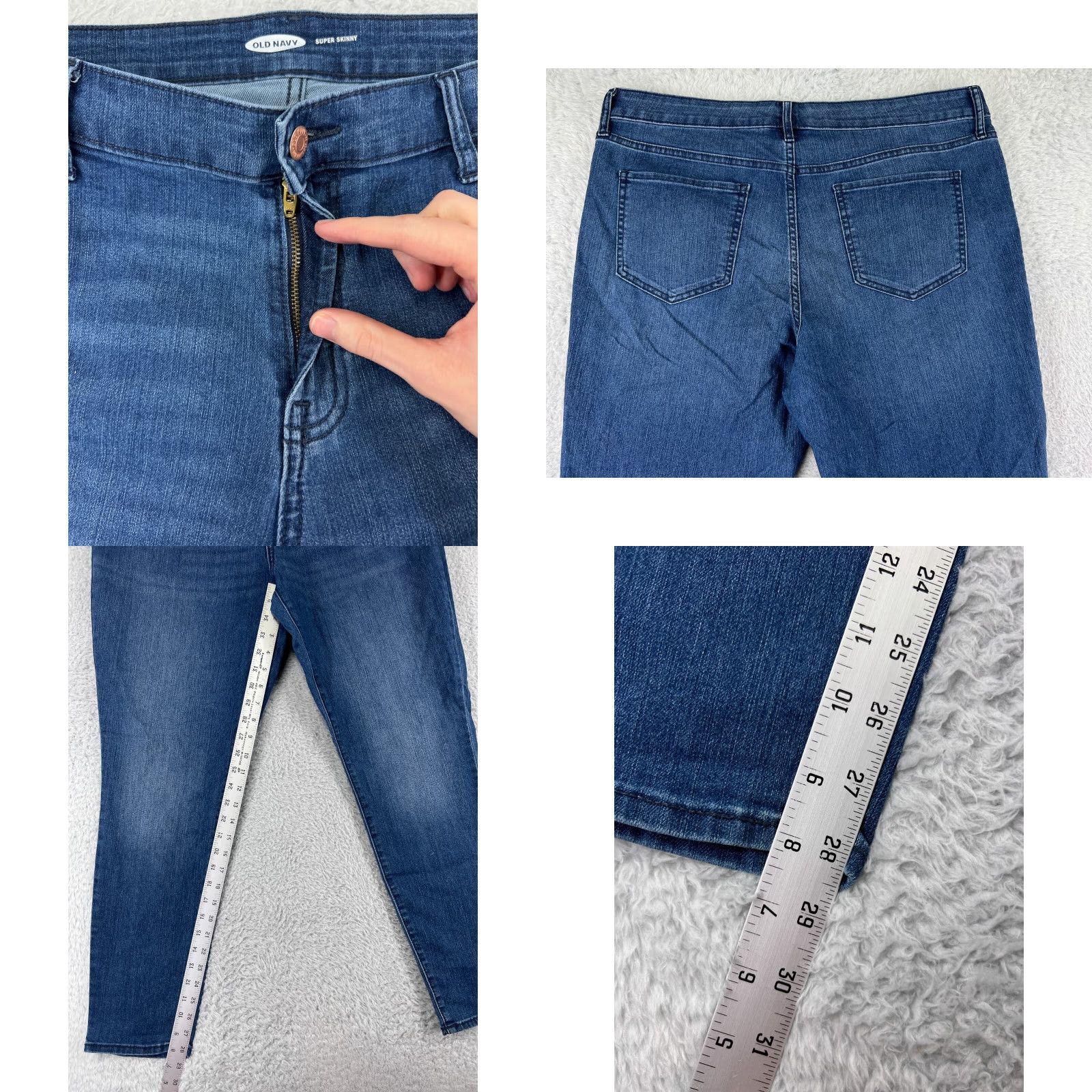 Old Navy Old Navy Jeans Women 36 Blue Denim Skinny Regular 5-Pocket Design Cotton Stretch Shirt? Size 25" / US 0 / IT 36 - 8 Thumbnail