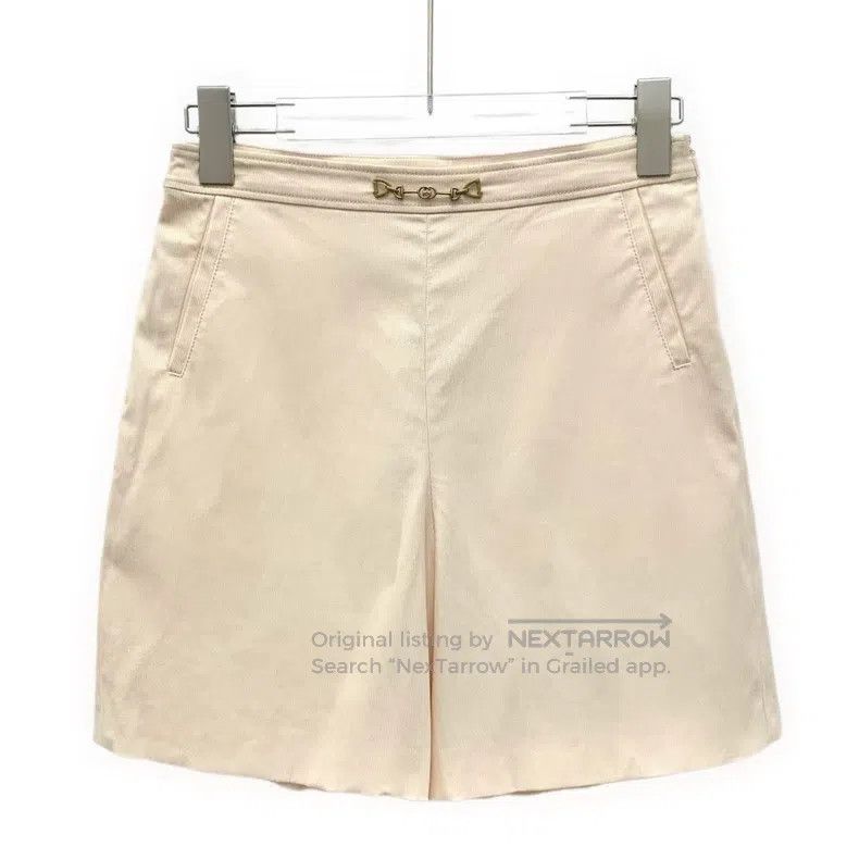 Gucci Gucci Beige horse buckle cotton casual shorts Size 32" / US 10 / IT 46 - 1 Thumbnail
