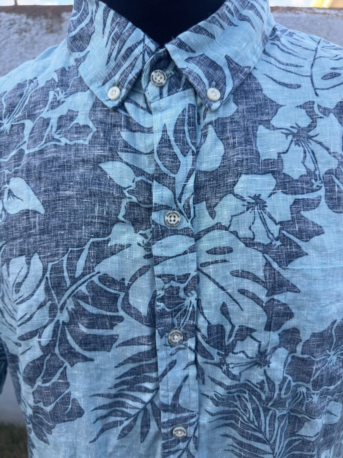 Reyn Spooner Reyn Spooner Hawaiian Print Green/Blue Men's L Tailored Size US L / EU 52-54 / 3 - 3 Thumbnail