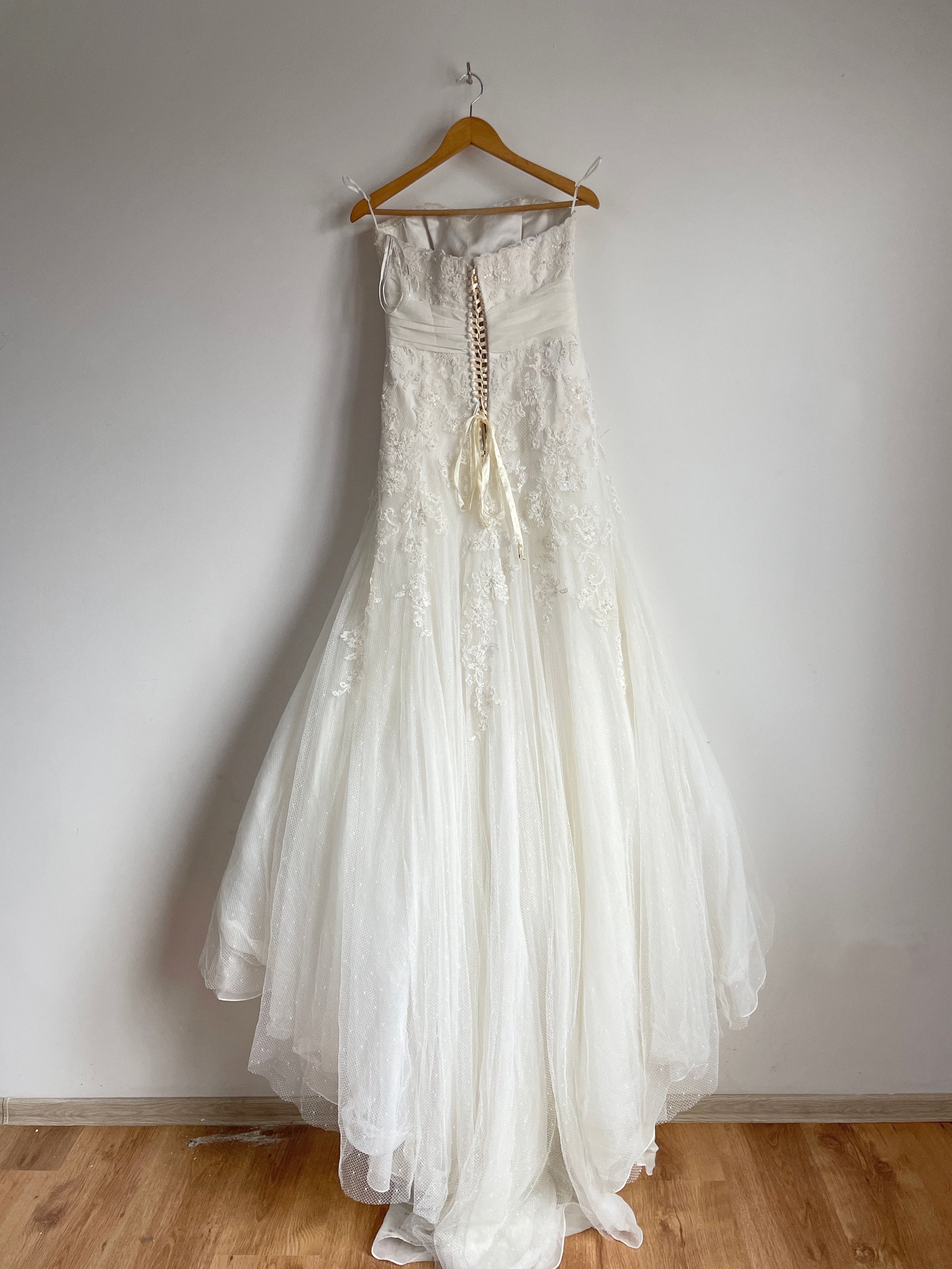 Other Pronovias Barcelona Strapless ALine Laces Wedding Dress Gown Size XL / US 12-14 / IT 48-50 - 2 Thumbnail