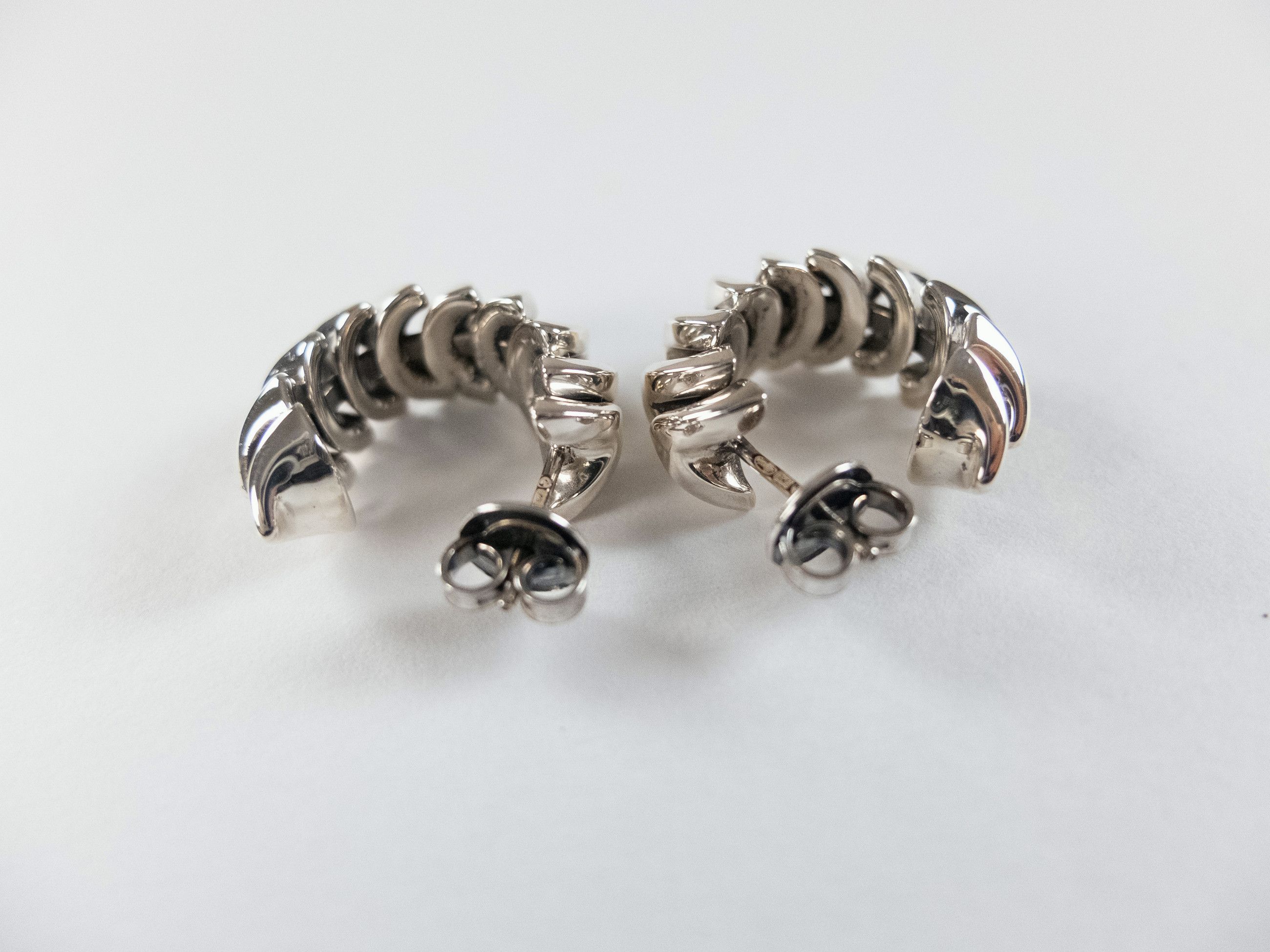 Bottega Veneta BOTTEGA VENETA Pleat Sterling silver twisted hoop earrings q Size ONE SIZE - 3 Thumbnail