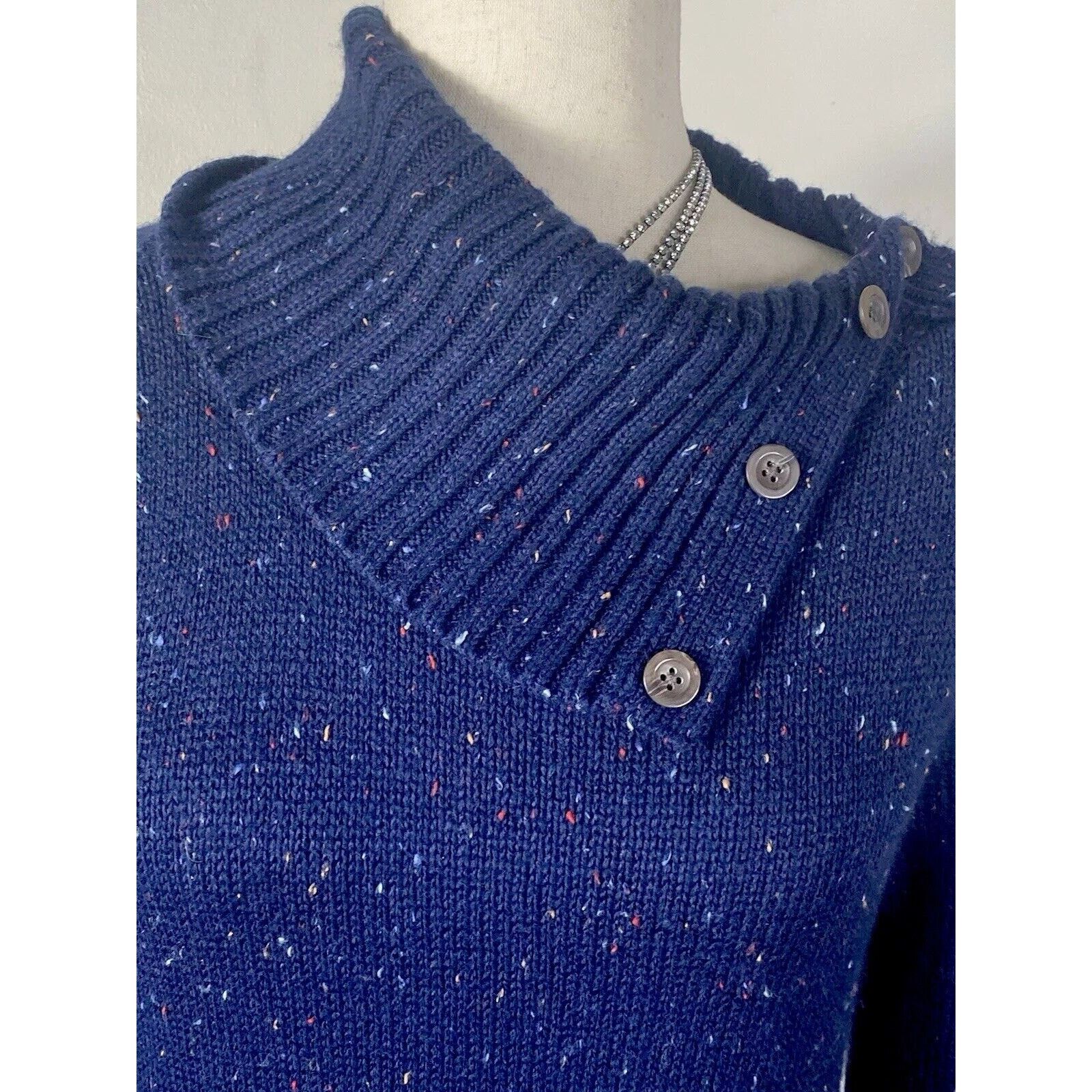 The Unbranded Brand NWT Talbots Knit Split Neck Long Sleeve Midi Sweater Dress Size S / US 4 / IT 40 - 6 Thumbnail