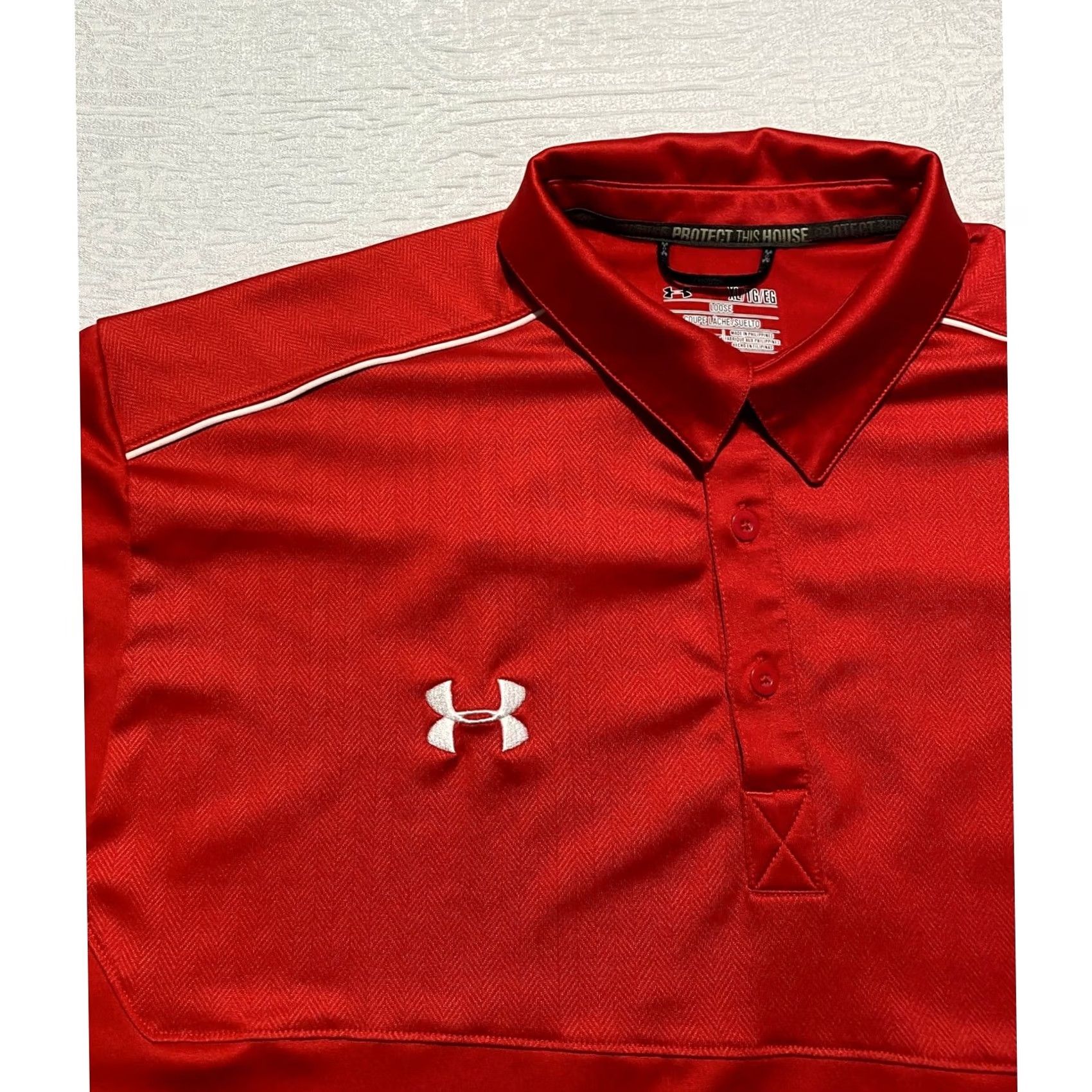 Under Armour Under Armour Mens XL Red HeatGear Loose Fit Short Sleeve Golf Polo Shirt Size US XL / EU 56 / 4 - 3 Thumbnail
