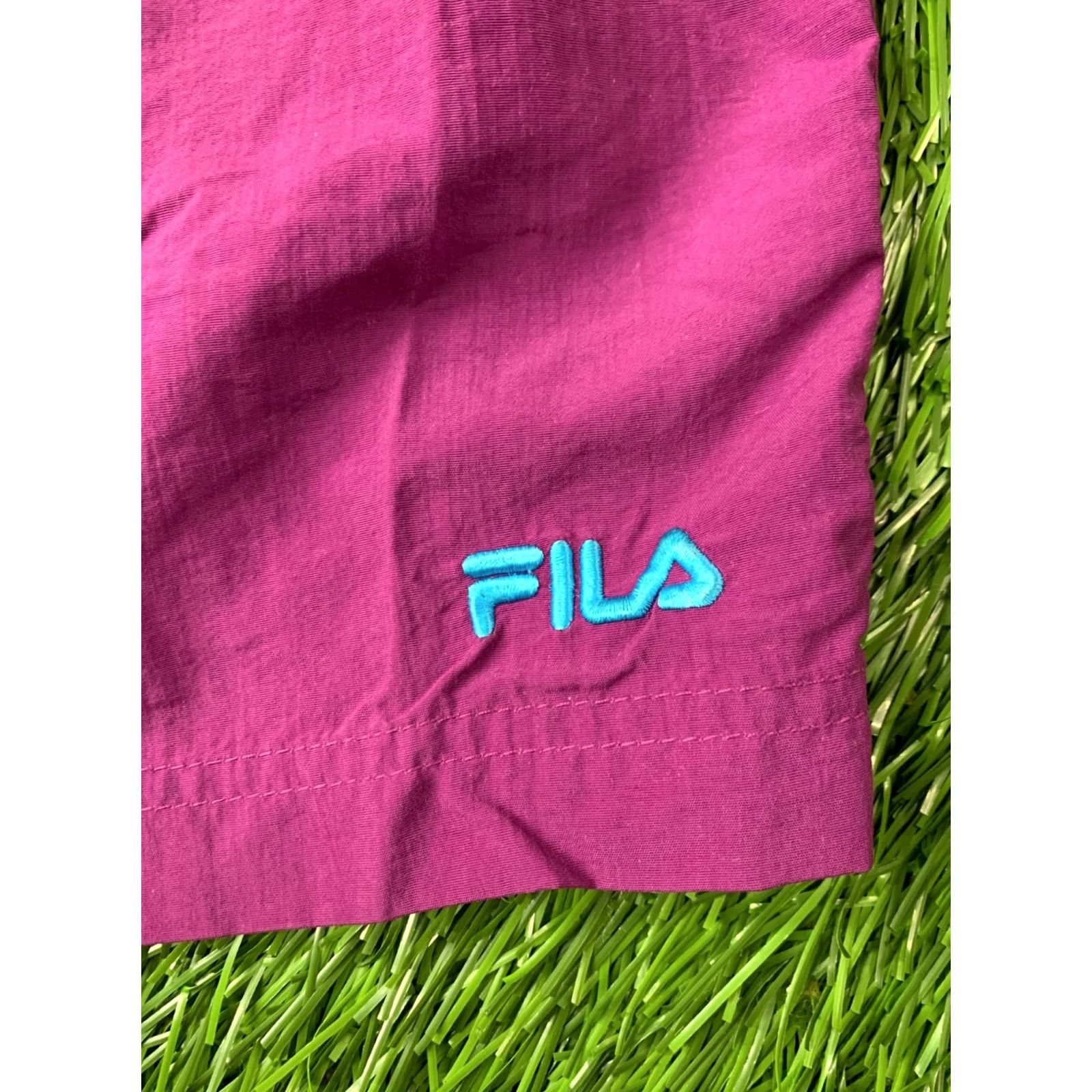 Fila FILA SPORT ORIGINAL MEN BEACH SHORTS L Purple Mint Pink Solid Logo Beach Size US 33 - 2 Thumbnail