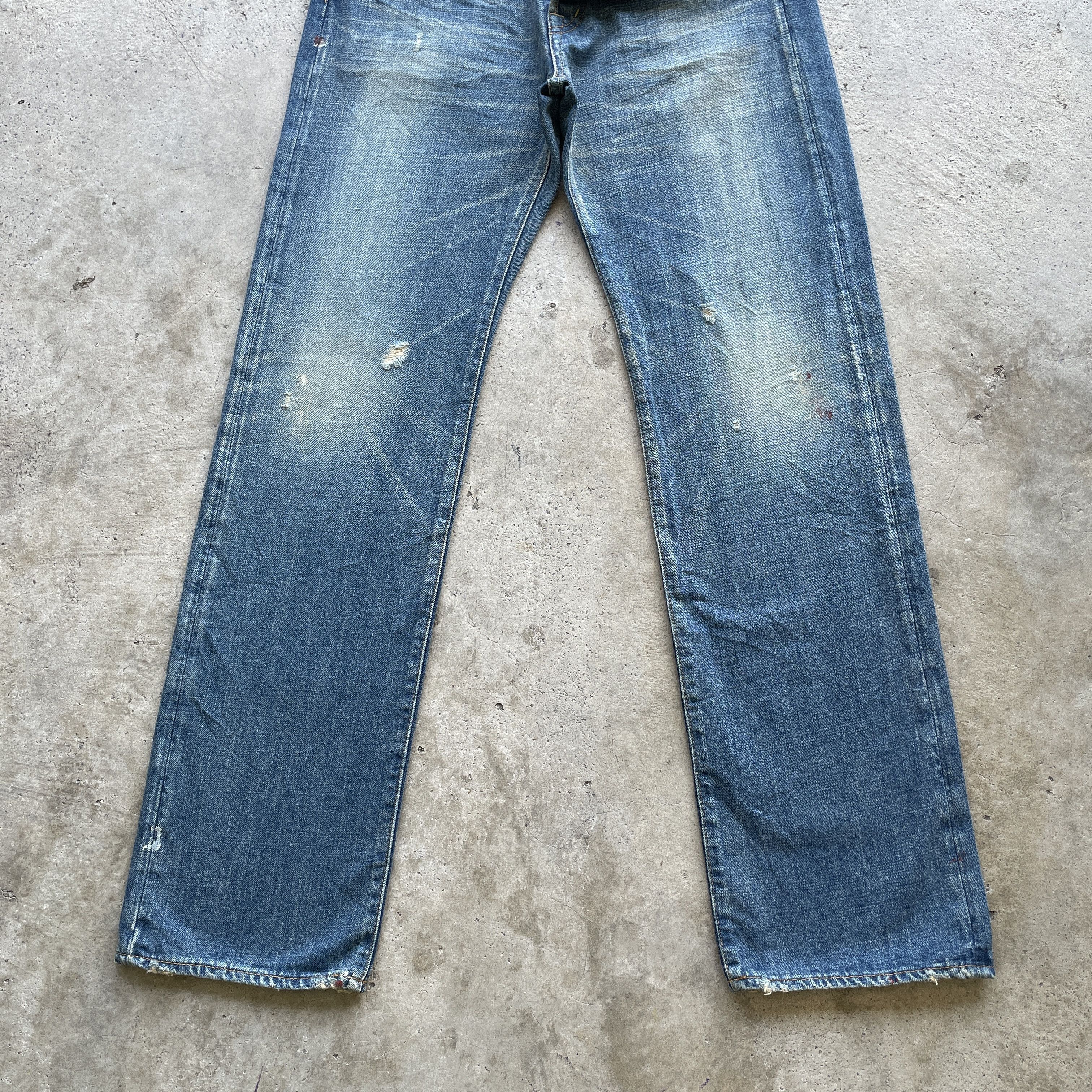 OMNIGOD Vintage OMNIGOD Denim Distressed Selvedge Faded Jeans Pants Size US 32 / EU 48 - 6 Thumbnail
