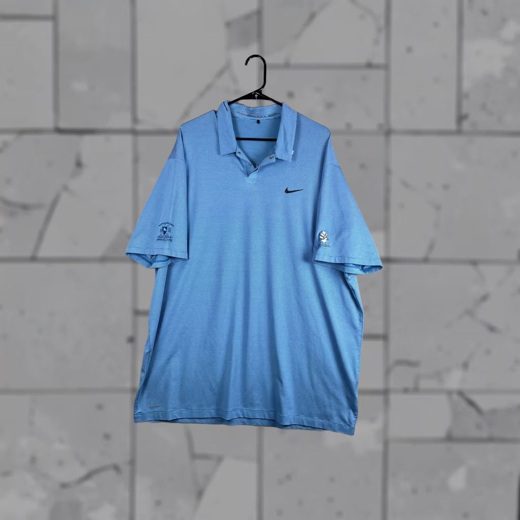 Nike Nike Tiger Woods Dri-FIT Polo Shirt Mens 2XL Blue Stripe Golf Short Sleeve Logo Size US XXL / EU 58 / 5 - 1 Thumbnail