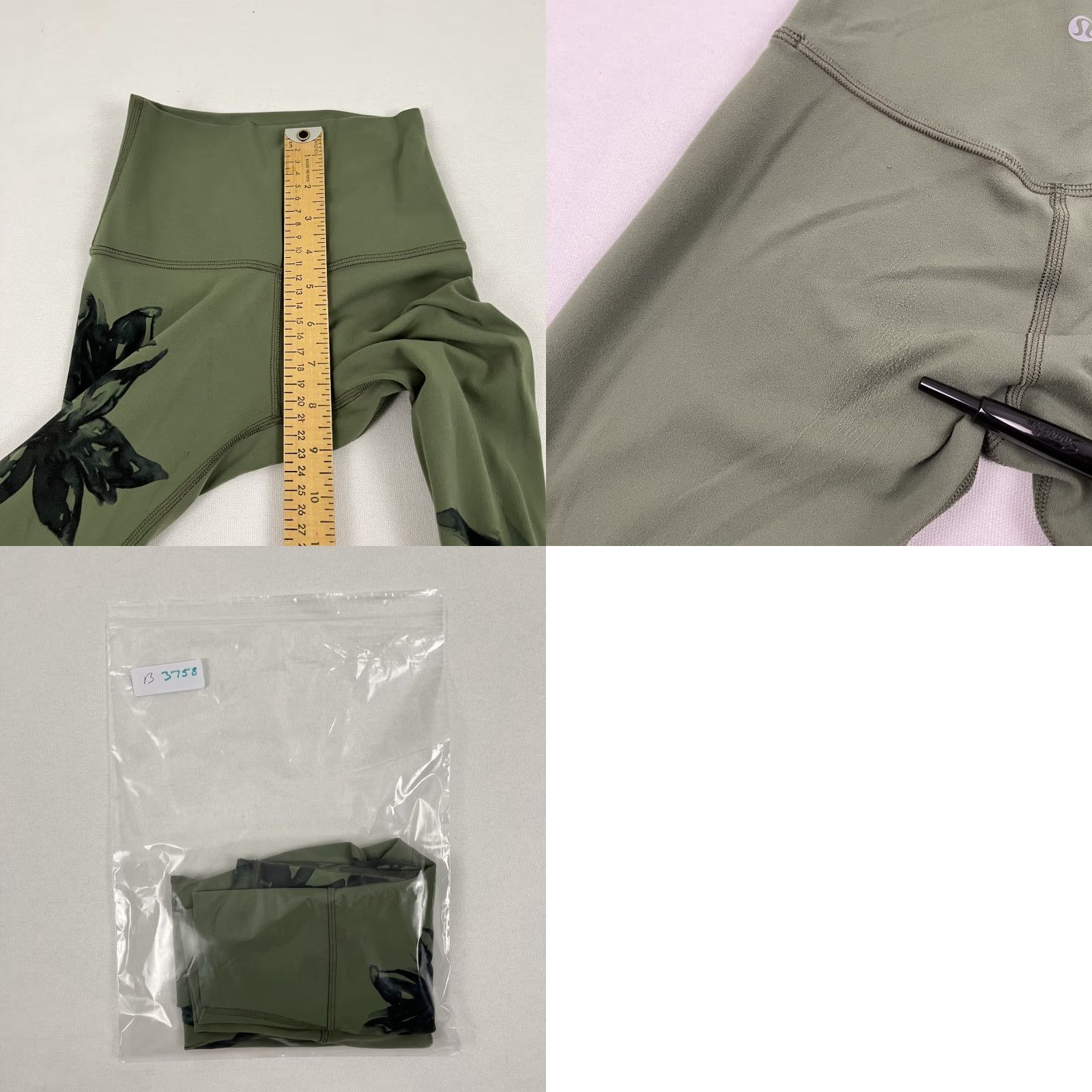 Lululemon VINTAGE Lululemon Align Pants Womens Slim Athletic 0 x 28" Green Floral Botanical Bloom Activewear Leggings Boys Girls Mens Womens Size 25" / US 0 / IT 36 - 8 Thumbnail
