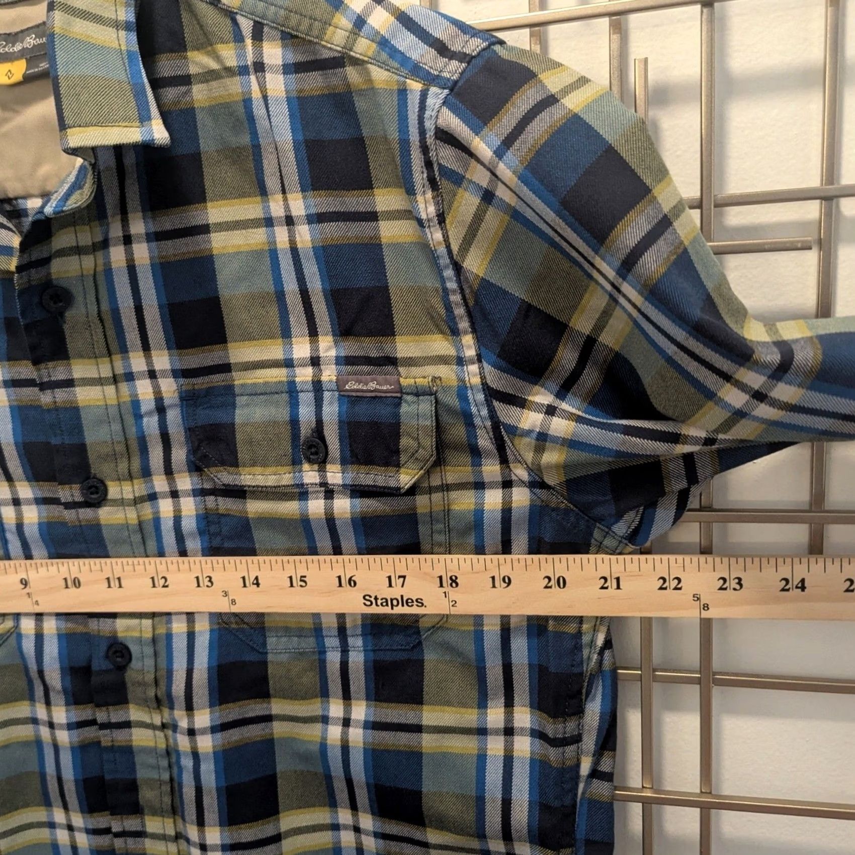 Eddie Bauer Eddie Bauer Plaid Shirt Long Sleeve Button-Down Classic Fit Men's M Blue Yellow Size US M / EU 48-50 / 2 - 5 Thumbnail