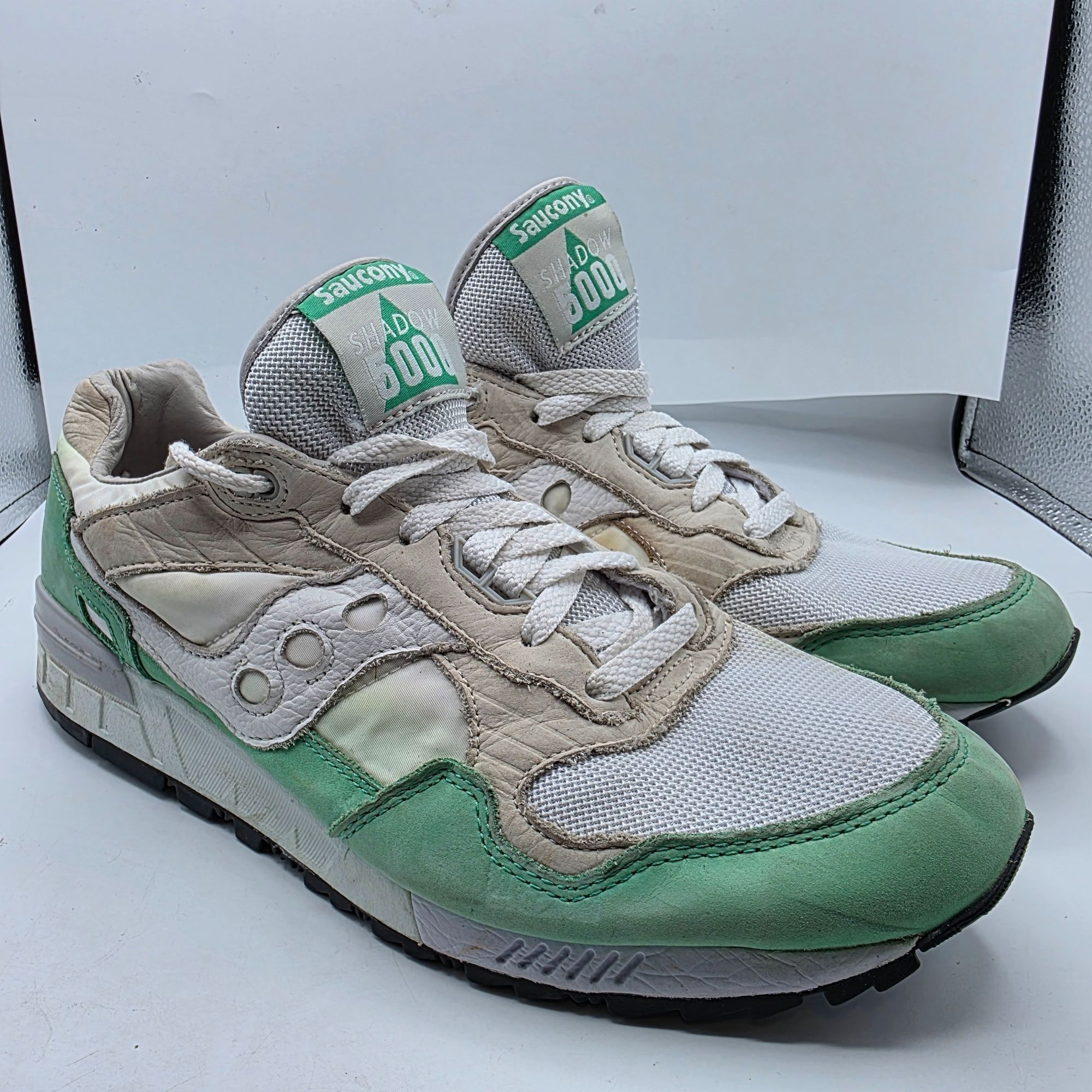 Saucony Saucony Shadow 5000 Mens Size 12 White Green Sneakers Casual Size US 12 / EU 45 - 1 Thumbnail