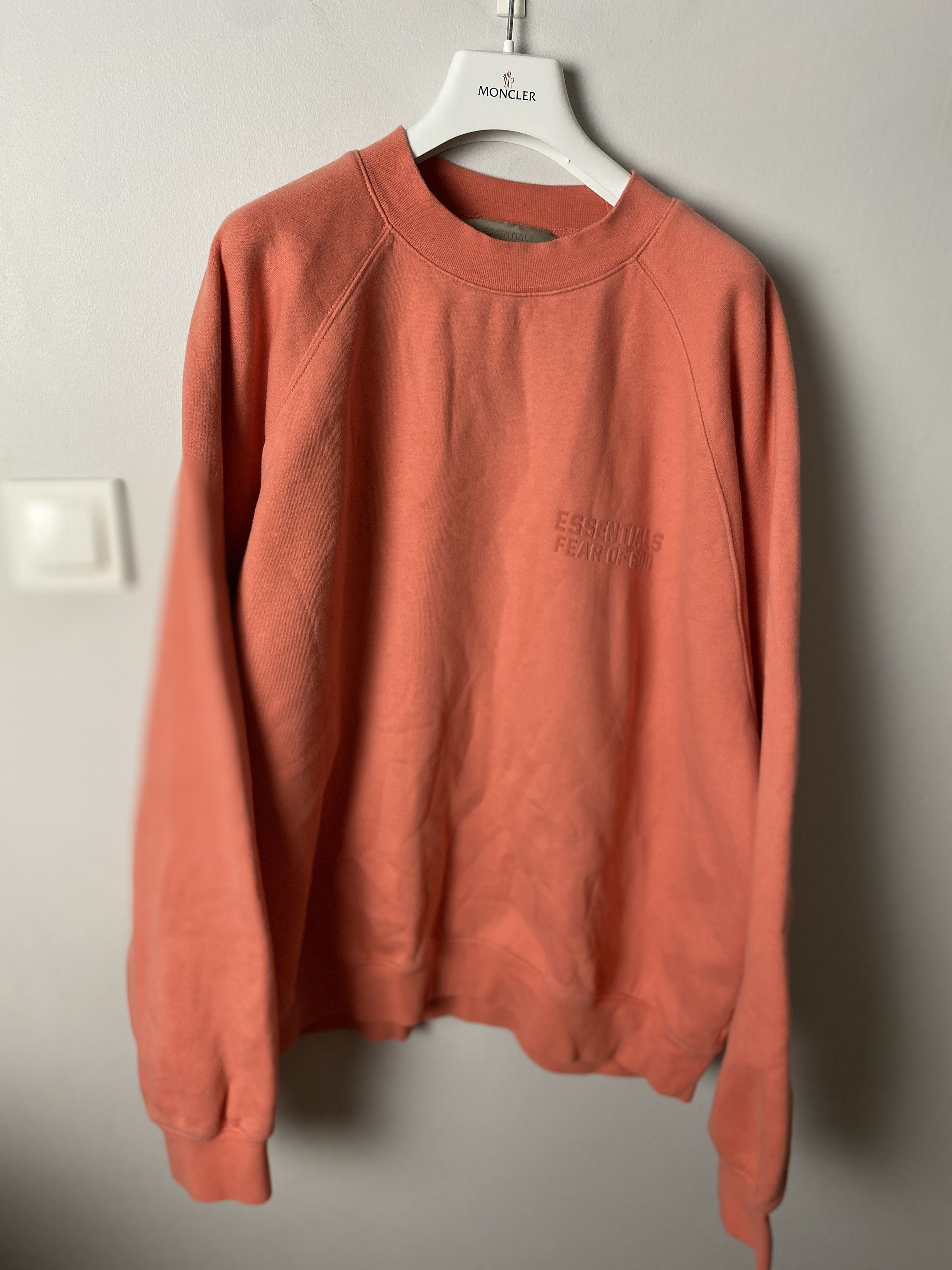 image of Essentials Fog Fear Of God Sweatshirt Crewneck in Salmon Pink, Men's (Size XL)