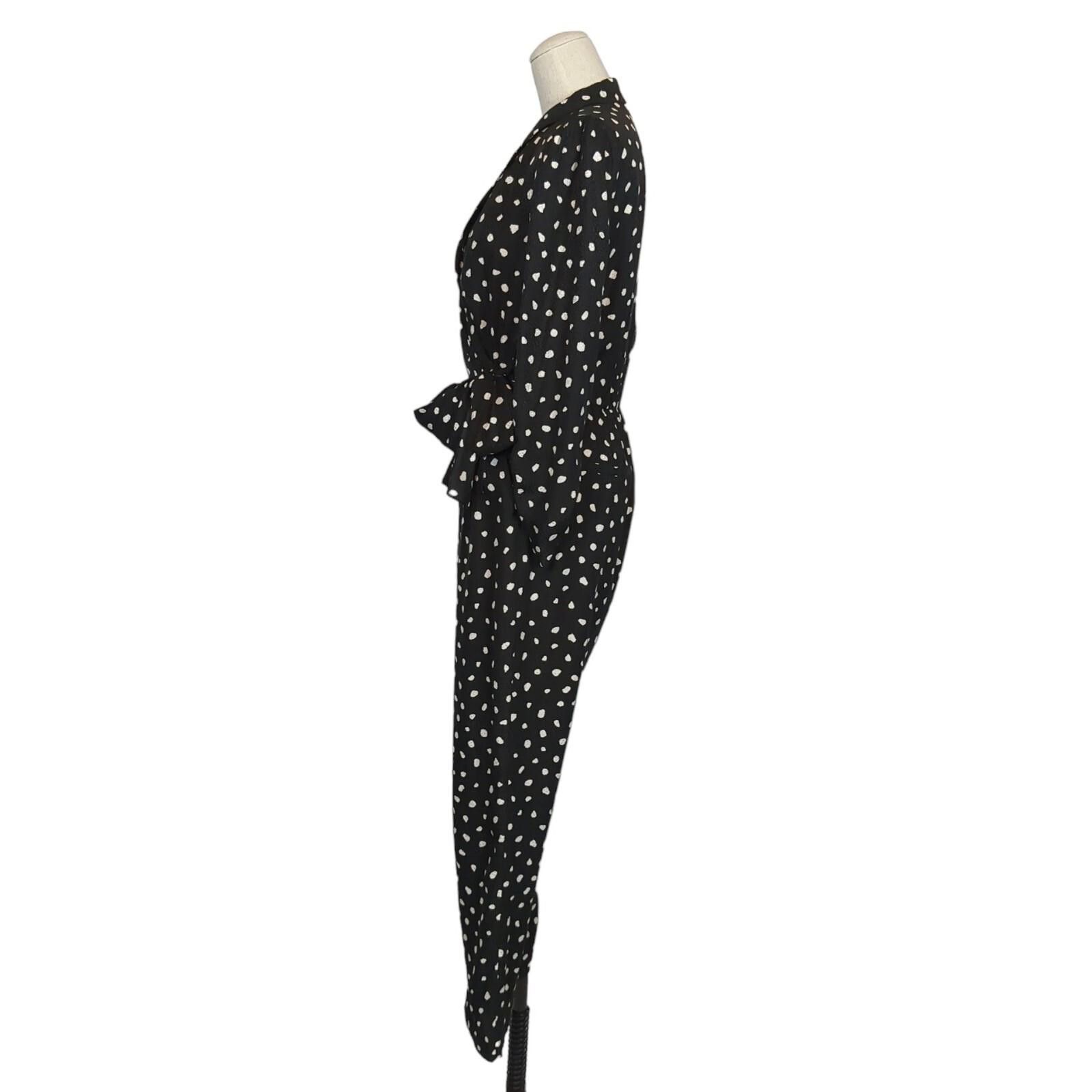Rebecca Taylor Rebecca Taylor Nova Dot Jacquard Silk Blend Jumpsuit 2 Size 26" / US 2 / IT 38 - 3 Thumbnail