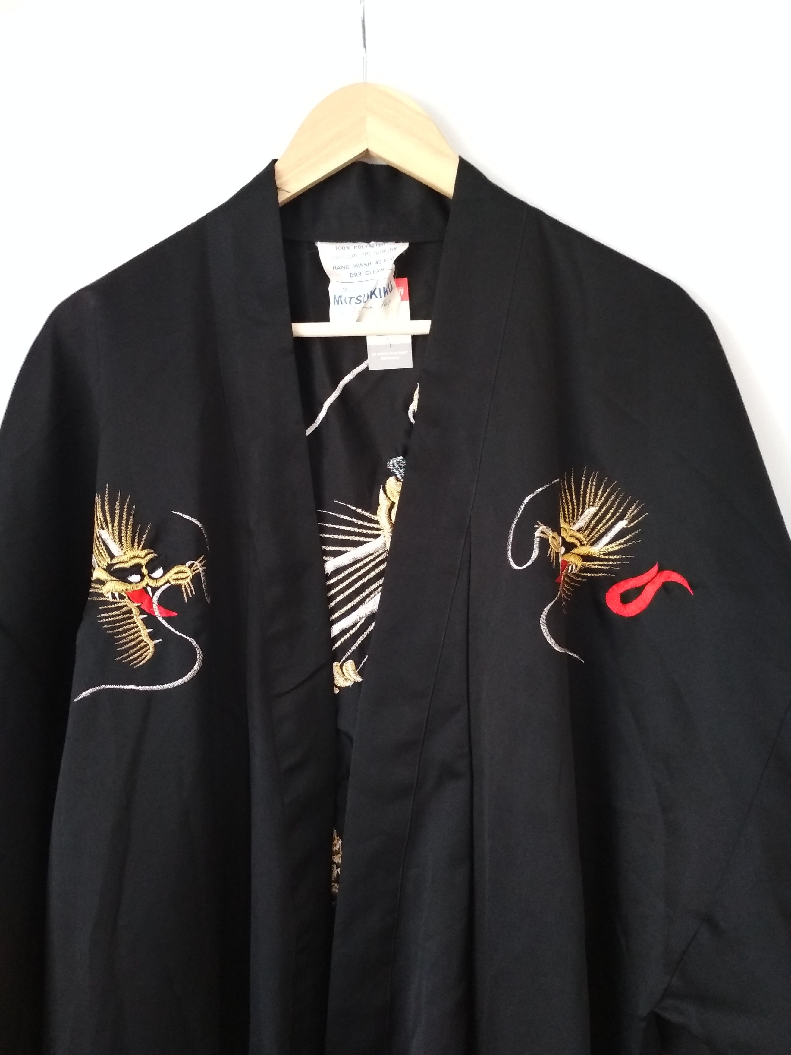 Japanese Brand MITSUKIKU Made in Japan Dragon Embroidered Polyester Kimono Size US L / EU 52-54 / 3 - 4 Thumbnail