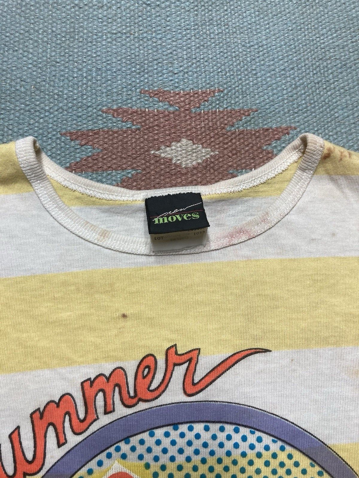 Vintage 80s striped t shirt Summer cruise distressed grunge boxy M Size US M / EU 48-50 / 2 - 4 Thumbnail