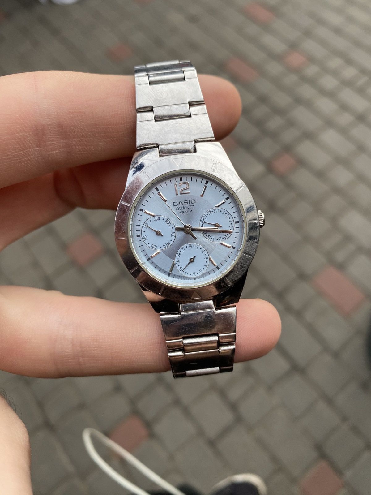 Casio 🧊 VINTAGE CASIO LTP-2069 90s Multi Dial Steel Quartz Rare Size ONE SIZE - 3 Thumbnail