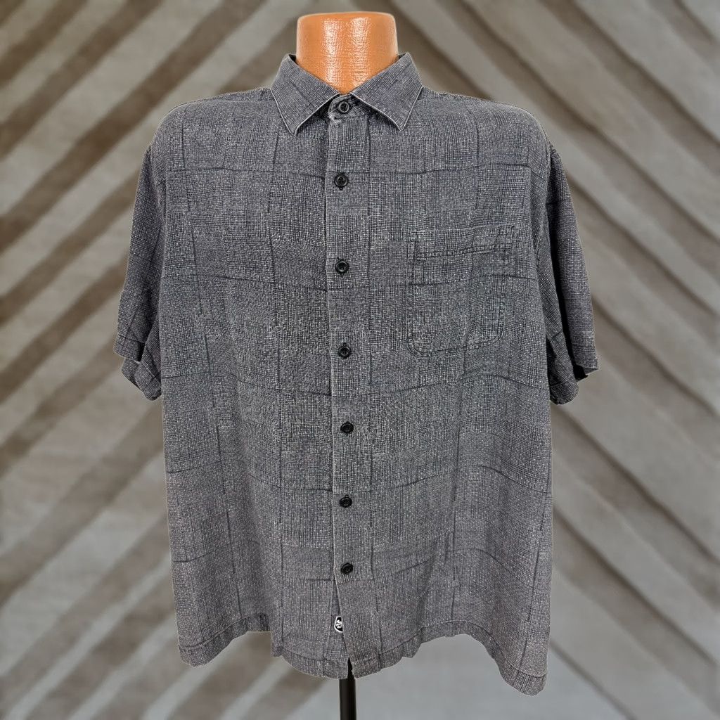 Nat Nast Nat Nast Shirt Men XL Travel Resort Outdoors Silk Cotton Check Patchwork Print Shirt Size US XL / EU 56 / 4 - 1 Thumbnail