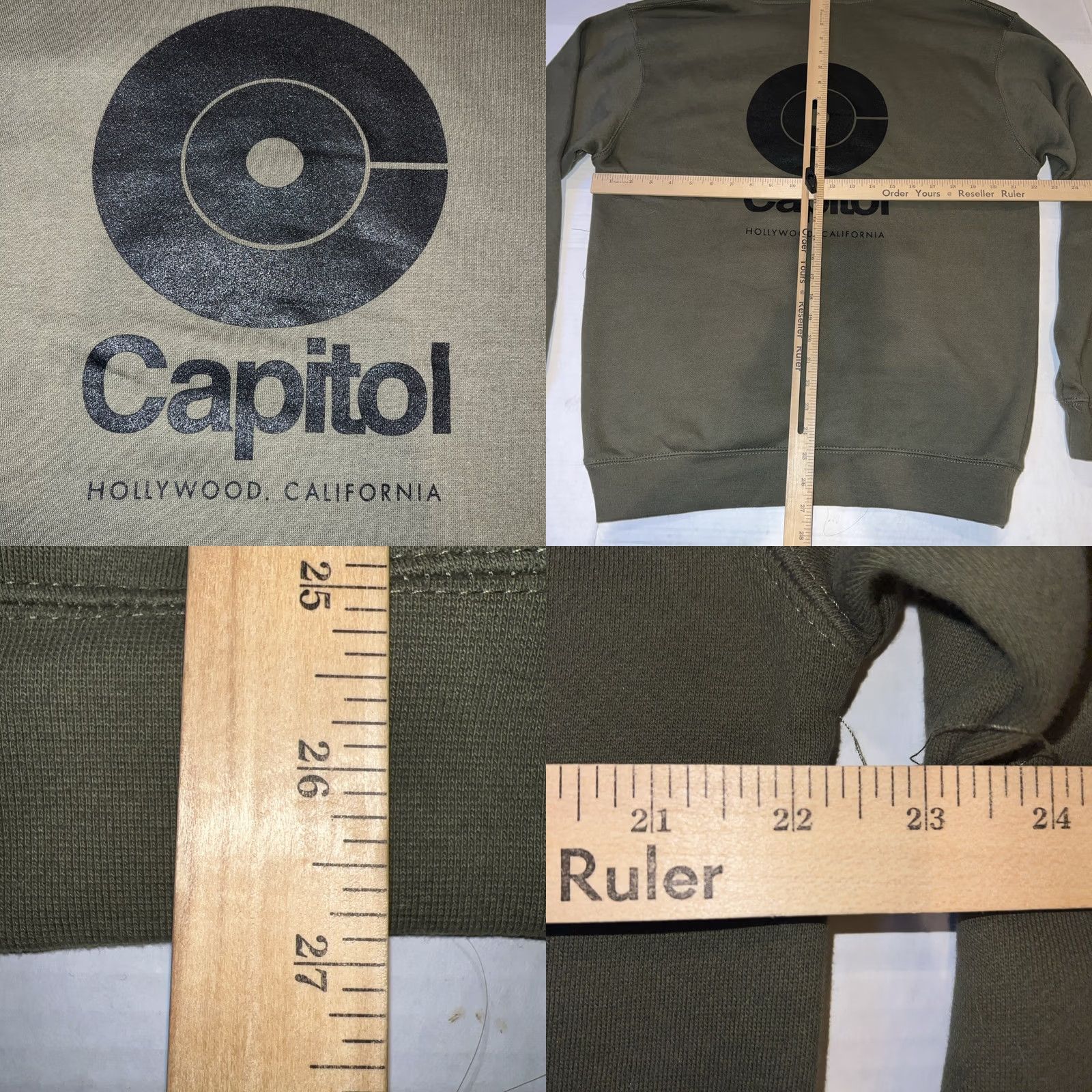 Vintage Rare Capitol Records Artists & Repertoire Sweatshirt Hoodie M Green Logo 1942-2022 Cap Records Music Mens Pullover Crew Neck All Seasons Size US M / EU 48-50 / 2 - 9 Thumbnail