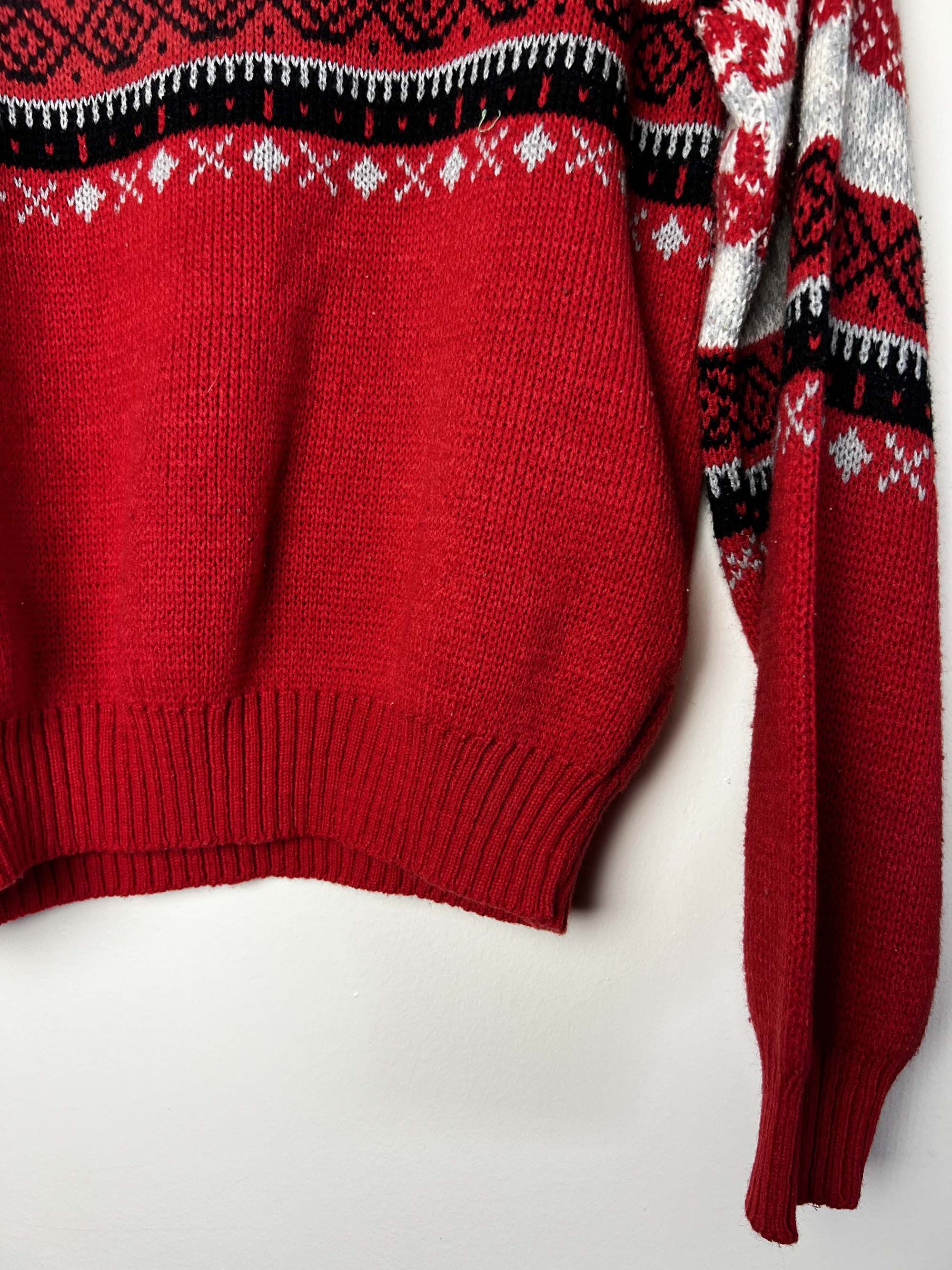 Puritan Vintage 1980's-1990's Puritan Red Knit Pullover Sweater Size US M / EU 48-50 / 2 - 12 Thumbnail