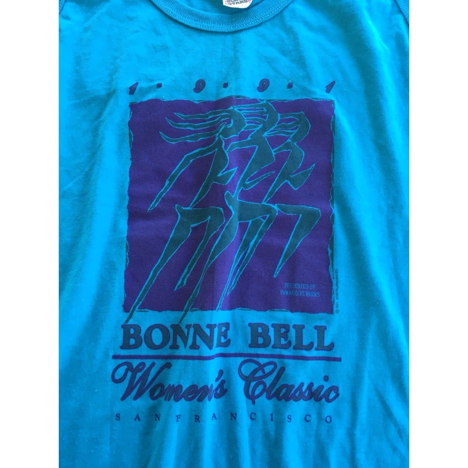 Vintage VINTAGE Screen Stars San Francisco Tank Top Women’s M Bonnie Bell 1991 Turquoise Blue Sleeveless 50/50 Cotton Polyester Tank Top Mens? No, Women. Size M / US 6-8 / IT 42-44 - 3 Thumbnail