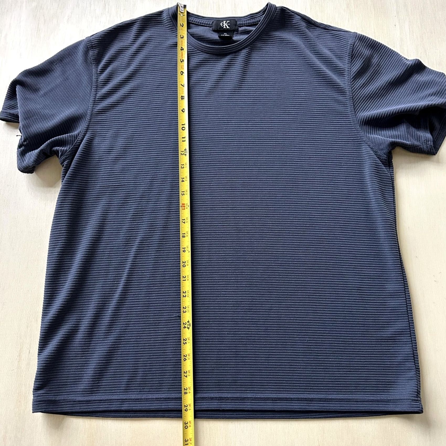 Calvin Klein Calvin Klein Shirt Mens XL Blue Textured Striped Modal Blend Casual Tee T-Shirt Size US XL / EU 56 / 4 - 4 Thumbnail