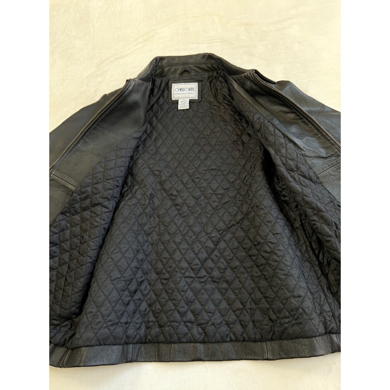 Cherokee VINTAGE Cherokee Leather Jacket Women's L City Basic Jacket, Black, Regular Fit, 90s Y2K, Spring Fall Winter Womens Size L / US 10 / IT 46 - 5 Thumbnail
