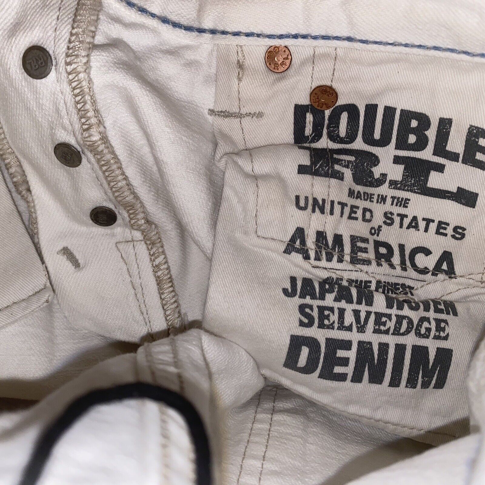 RRL Ralph Lauren RRL Double Ralph Lauren Jeans Size 29x34 White Distressed Size US 29 - 6 Thumbnail
