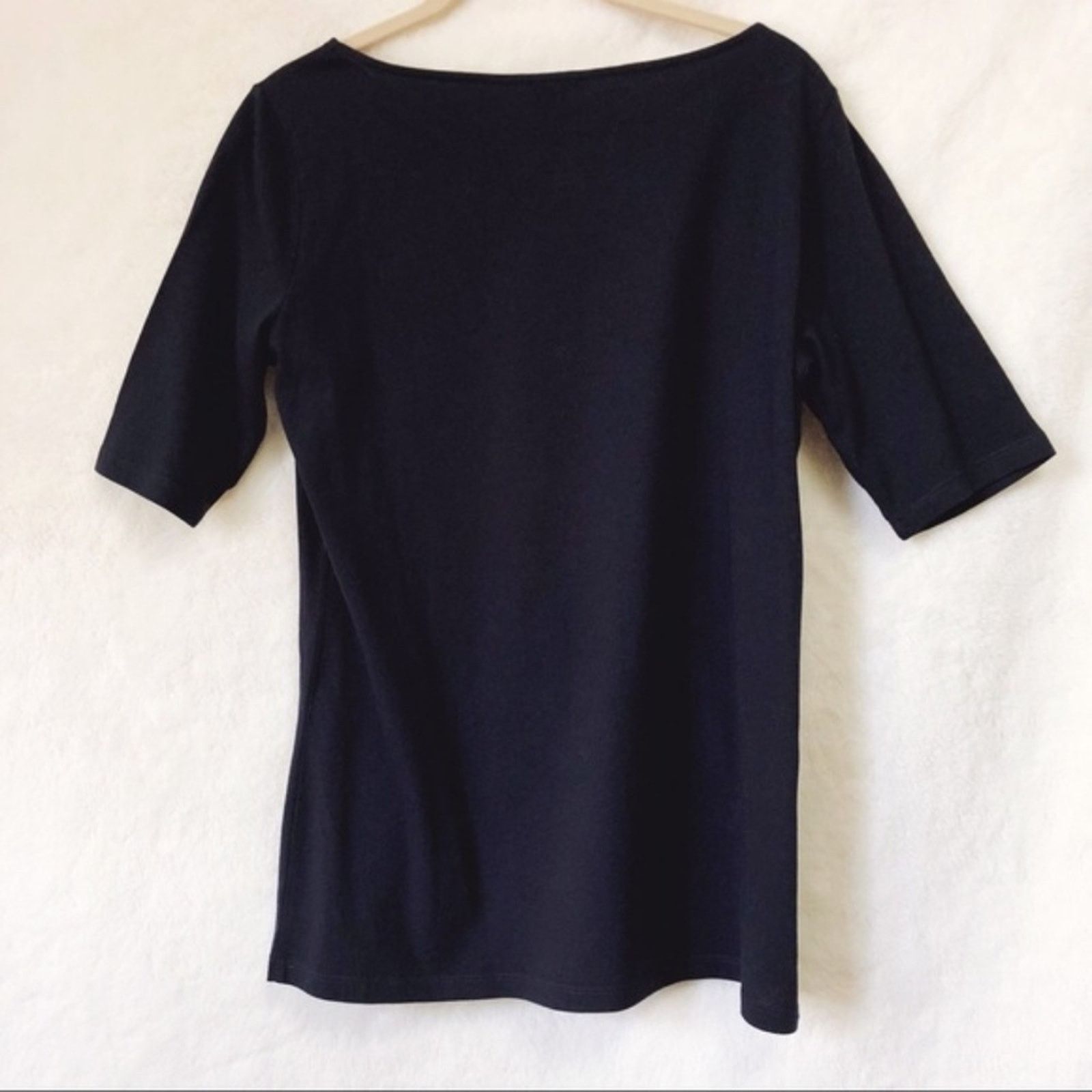 Ann Taylor Ann Taylor Navy Flower Design Short Sleeve Top Size S / US 4 / IT 40 - 2 Thumbnail