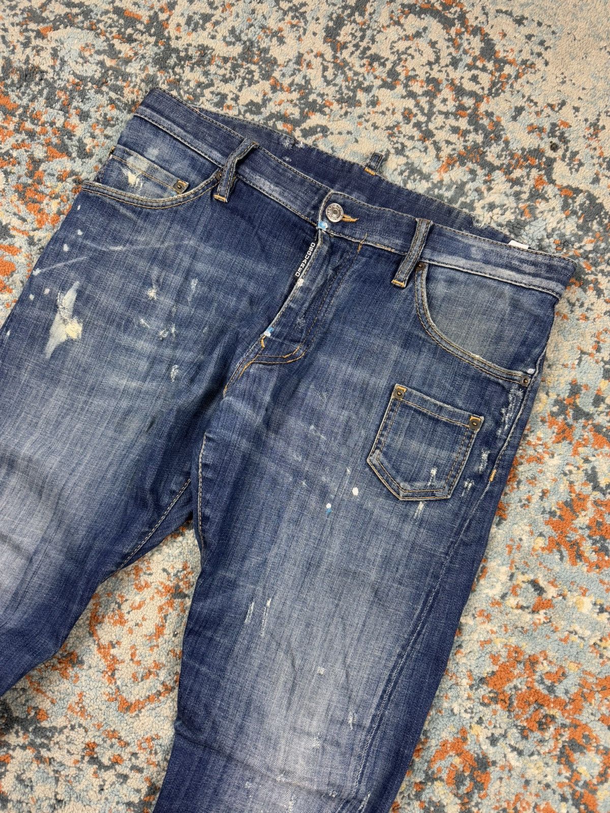 Designer × Dsquared2 × Vintage Vintage y2k Dsquared2 distressed paint splatter washed denim Size US 32 / EU 48 - 4 Thumbnail