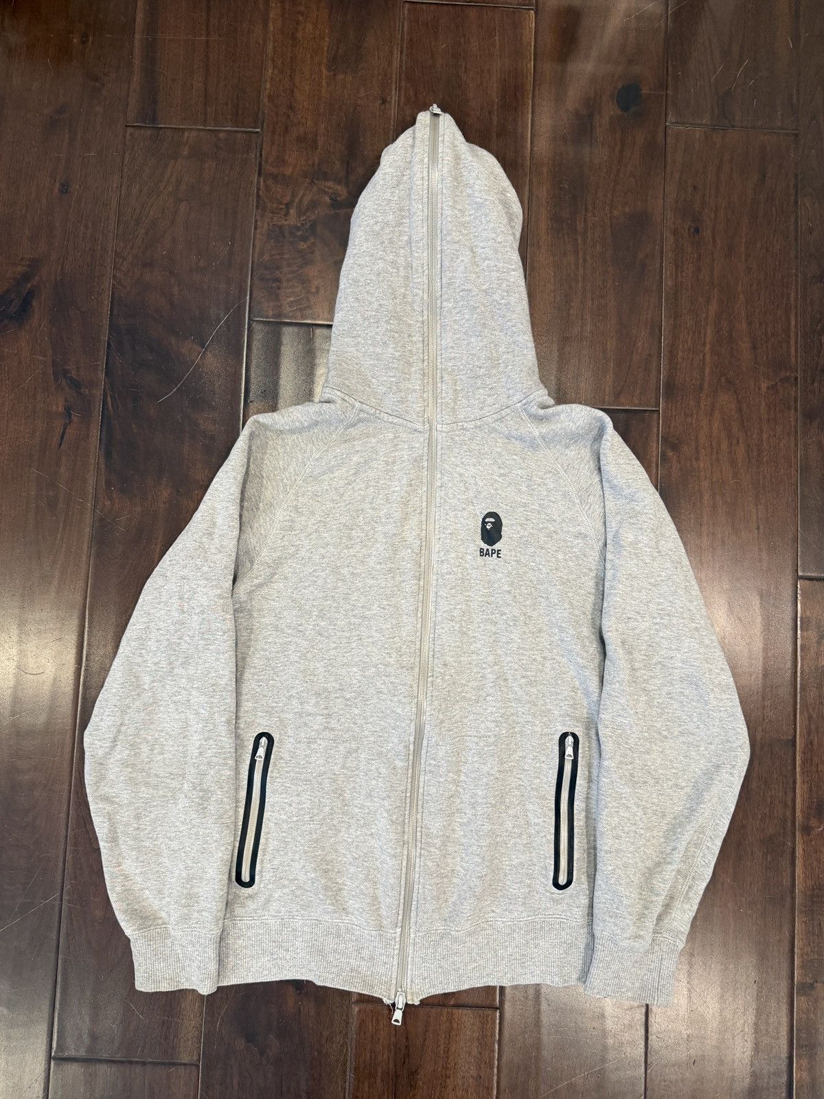 Bape Bape Grey/Grey Ape Face Full ZIP Hoodie Size US L / EU 52-54 / 3 - 4 Thumbnail