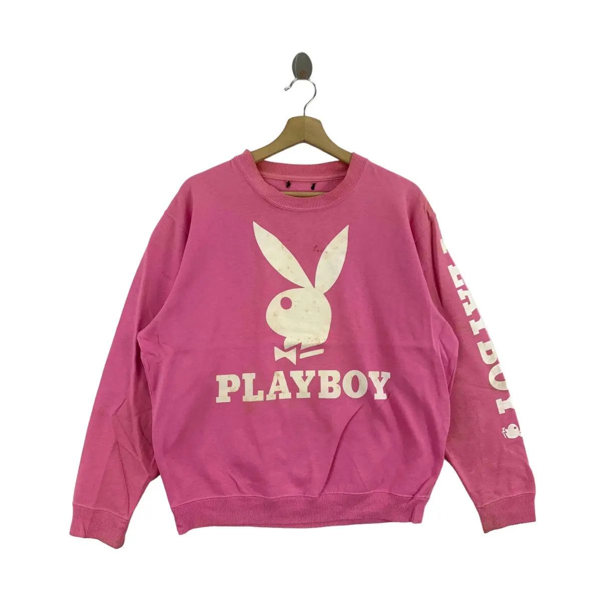 Playboy Vtg PLAYBOY 2006 Rabbit Head Bunny Pink Sweatshirt Pullover Size XL / US 12-14 / IT 48-50 - 1 Thumbnail
