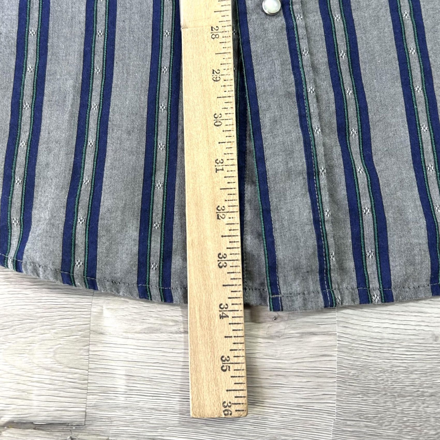 Roper Roper Shirt Mens XL Gray Stripe Long Sleeve Western Pearl Snap Casual Cotton Size US XL / EU 56 / 4 - 6 Thumbnail