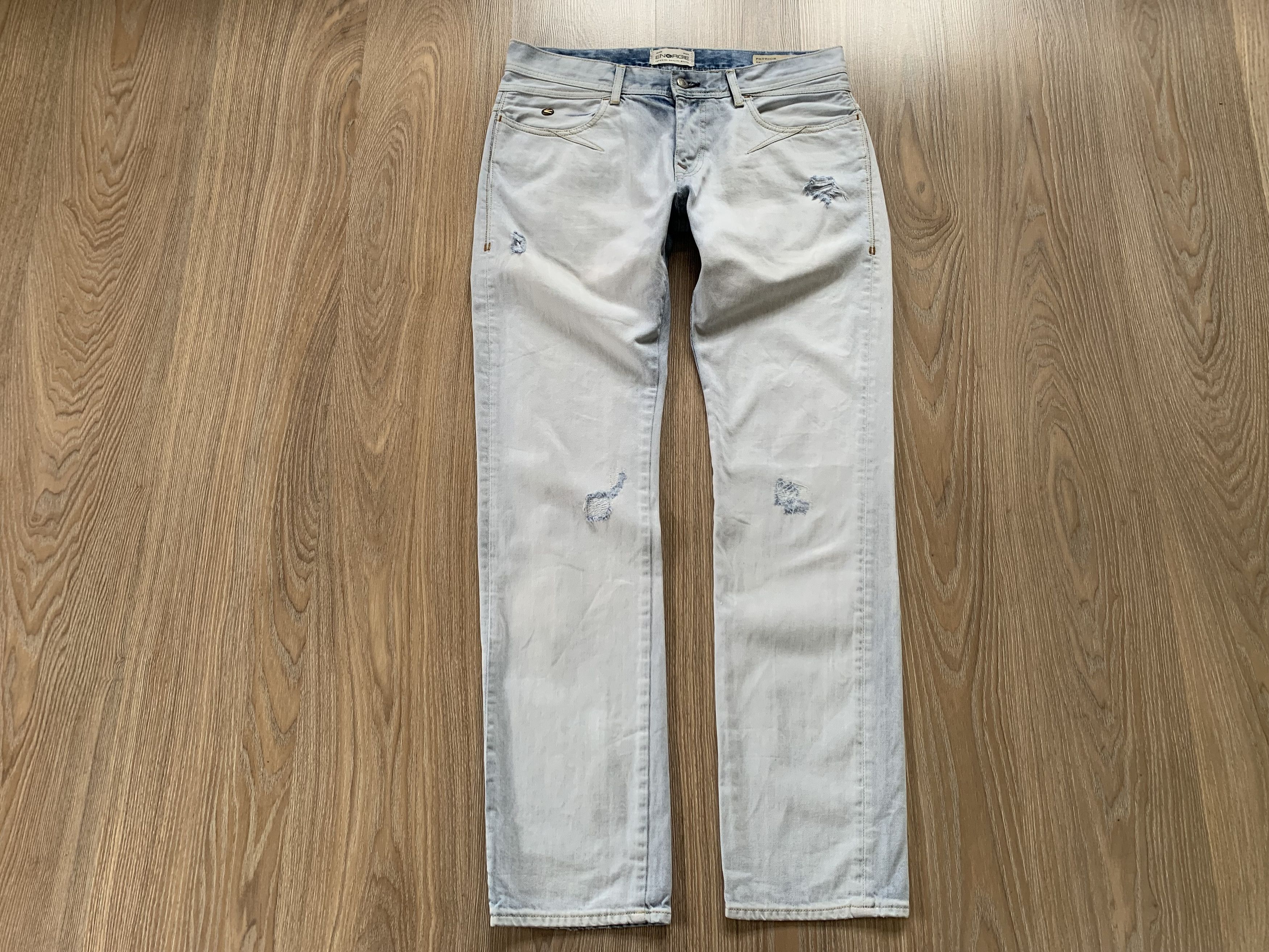 Energie Energie Patrick Distressed Light Blue Jeans Size US 33 - 2 Thumbnail