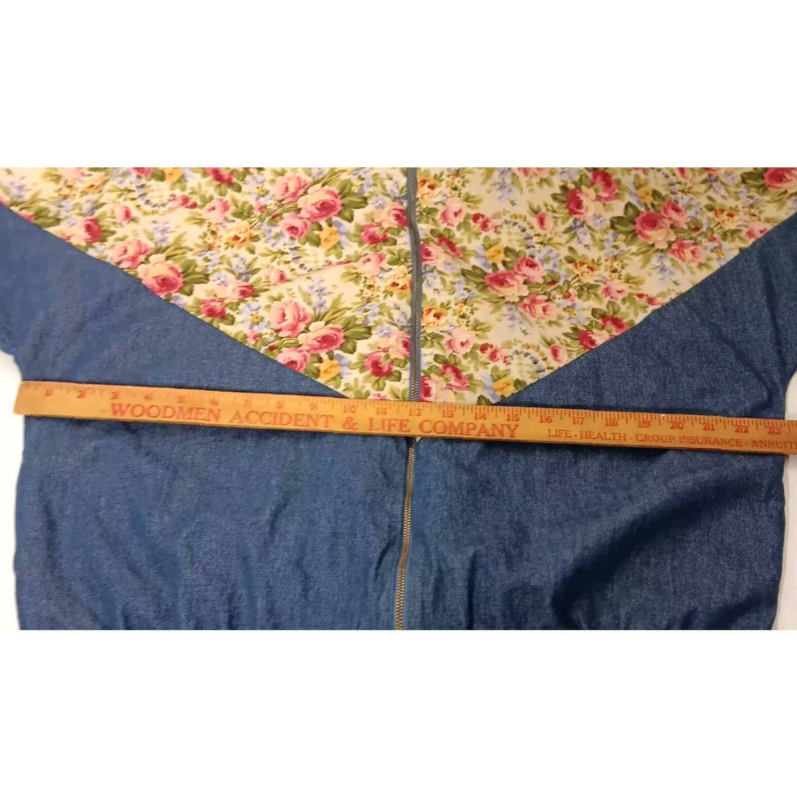 Vintage VINTAGE Alice Martin Jacket Women M Bomber Jacket Chambray Floral Peony Flowers Lightweight Blue Long Sleeve Zip Casual Women's M Size 32" / US 10 / IT 46 - 6 Thumbnail