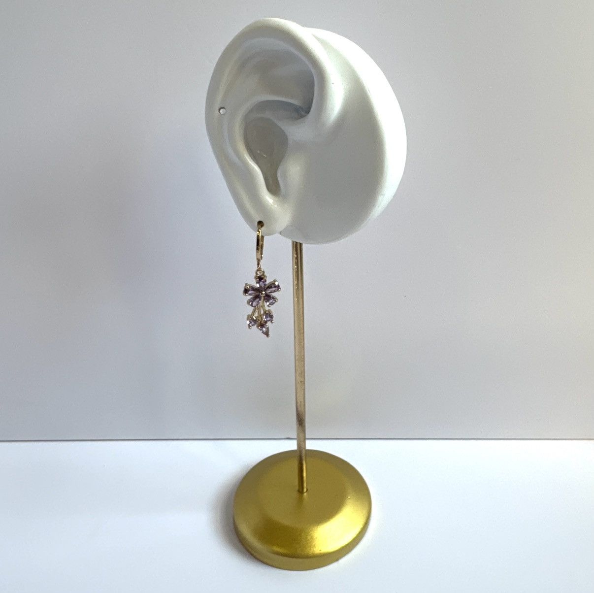 Other Purple Crystal Flower Dangle Drop Earrings for Women Size ONE SIZE - 5 Thumbnail