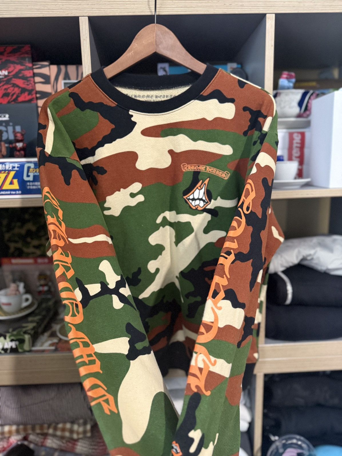 Chrome Hearts Chrome Hearts Camo Matty Boy “Caution” Crewneck Size US L / EU 52-54 / 3 - 2 Thumbnail