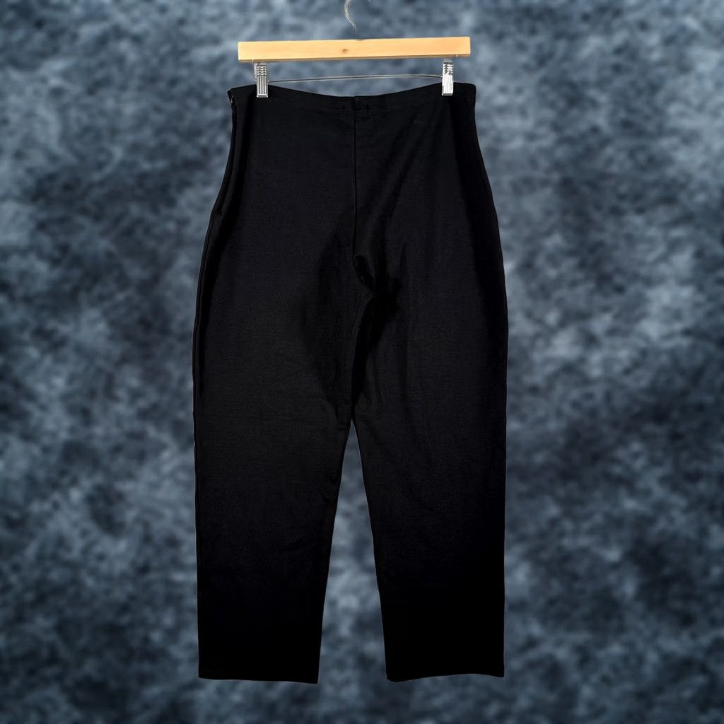 Vintage Ripley Rader Pants Black Knit Tapered Ankle Slim Plus 1X Pockets Zip Side High Rise Womens Size 40" / US 18 - 1 Thumbnail