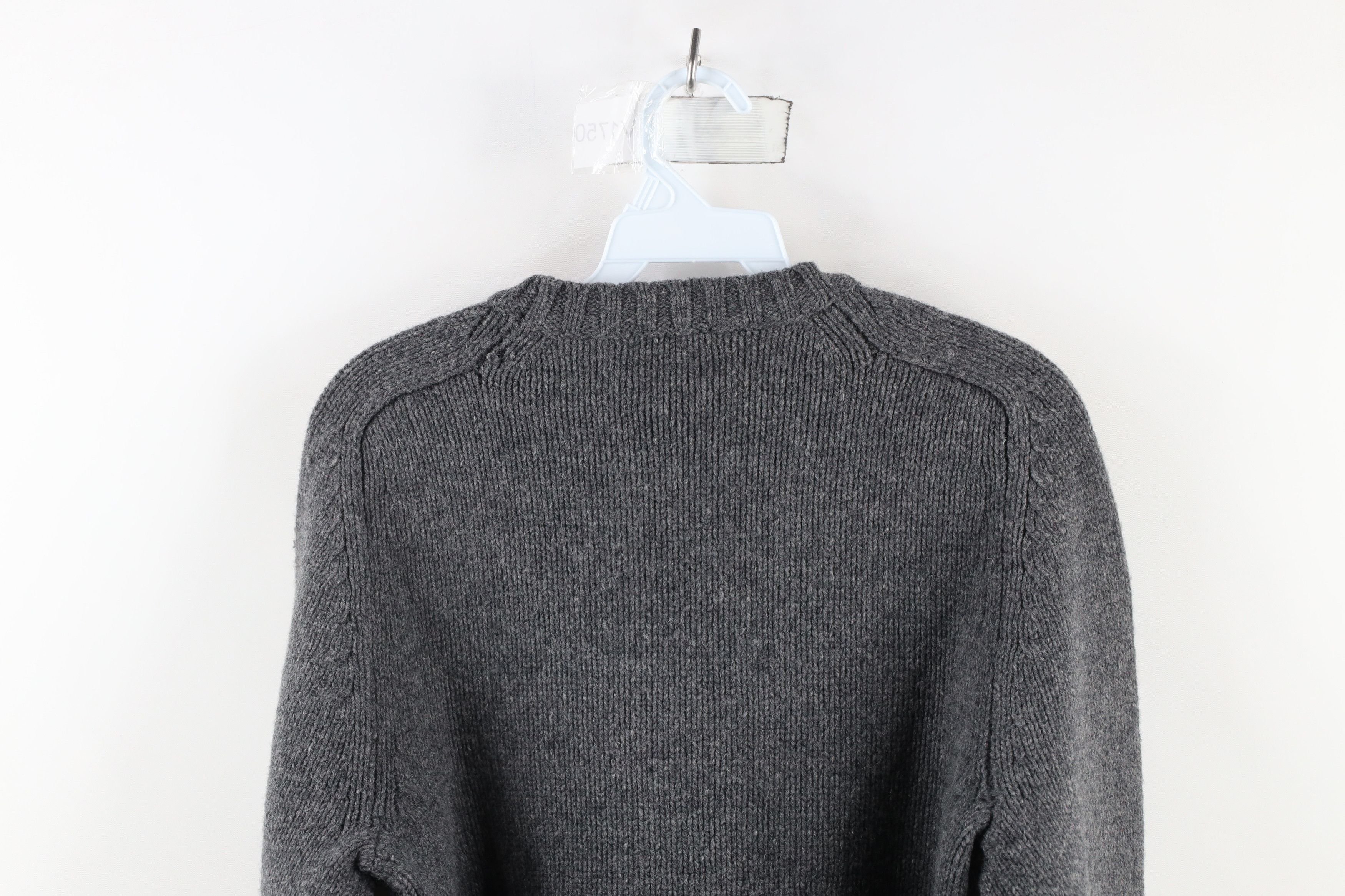 J.Crew × Vintage Vintage 90s J Crew Lambs Wool Knit Crewneck Sweater Gray Size L / US 10 / IT 46 - 9 Thumbnail