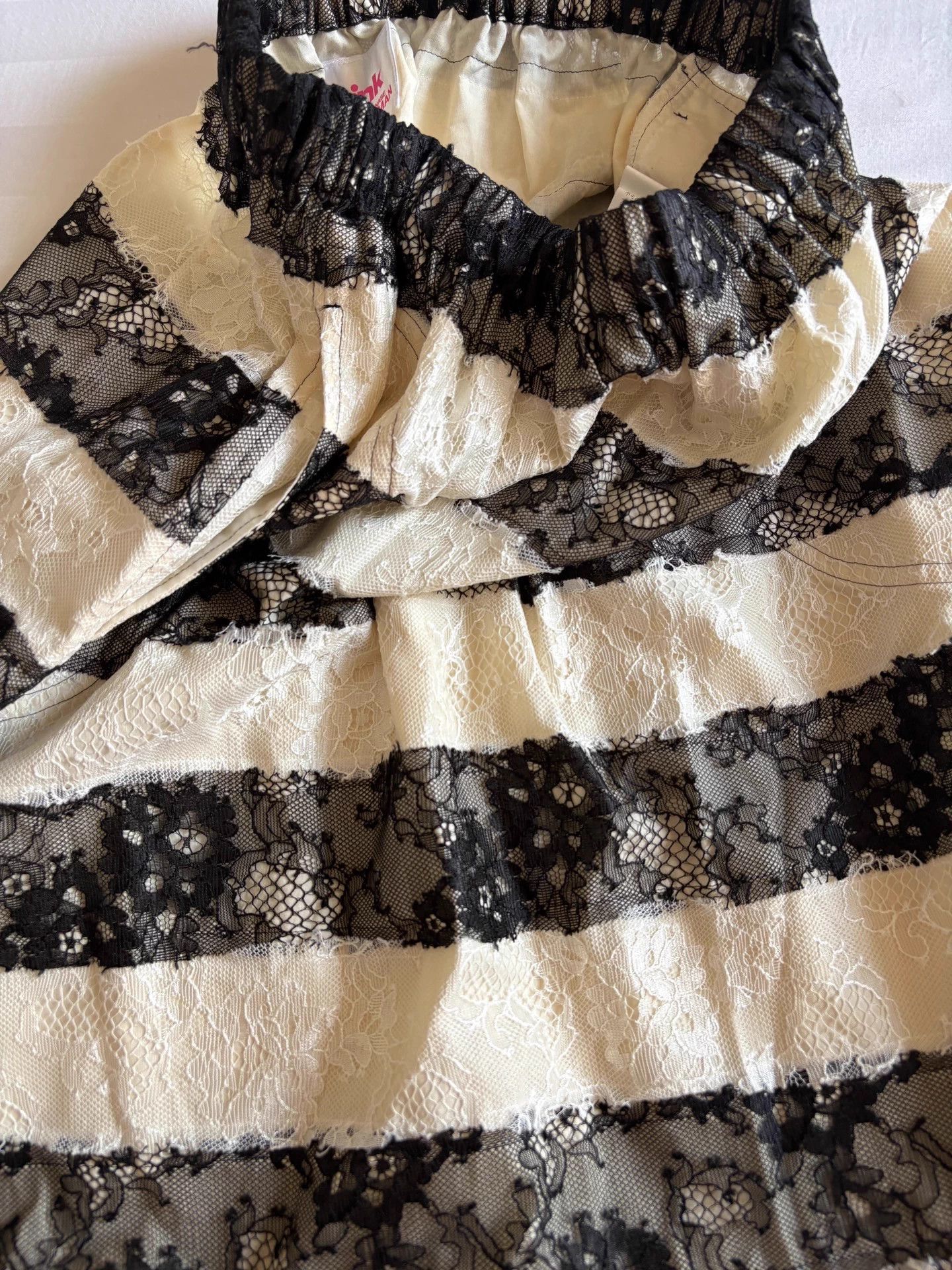 Junya Watanabe JUNYA WATANABE black white lace colorblocked skirts M Size 27" / US 4 / IT 40 - 6 Thumbnail
