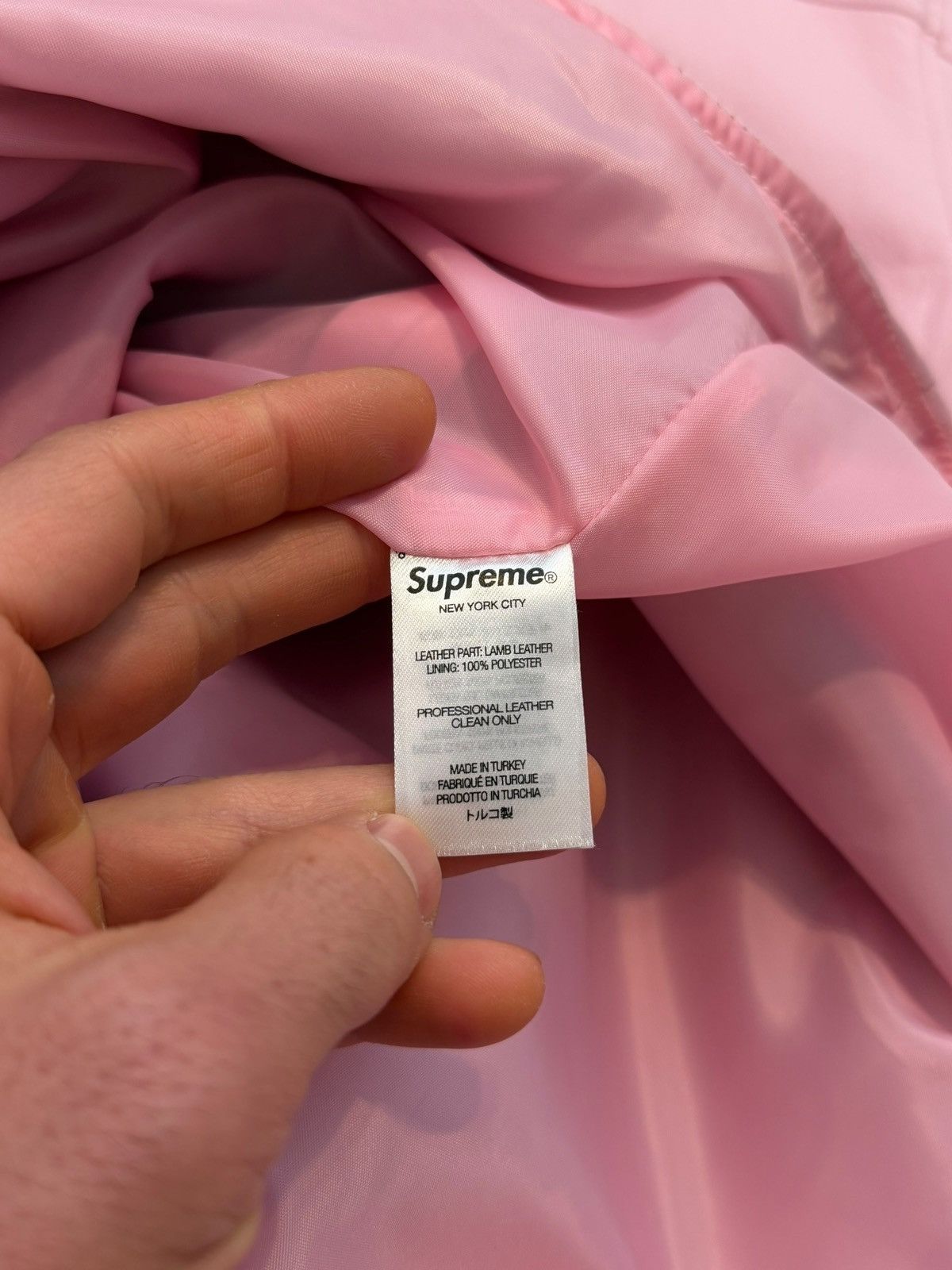 Supreme Pale Pink Lamb Leather Embossed Bogo Size US M / EU 48-50 / 2 - 6 Thumbnail