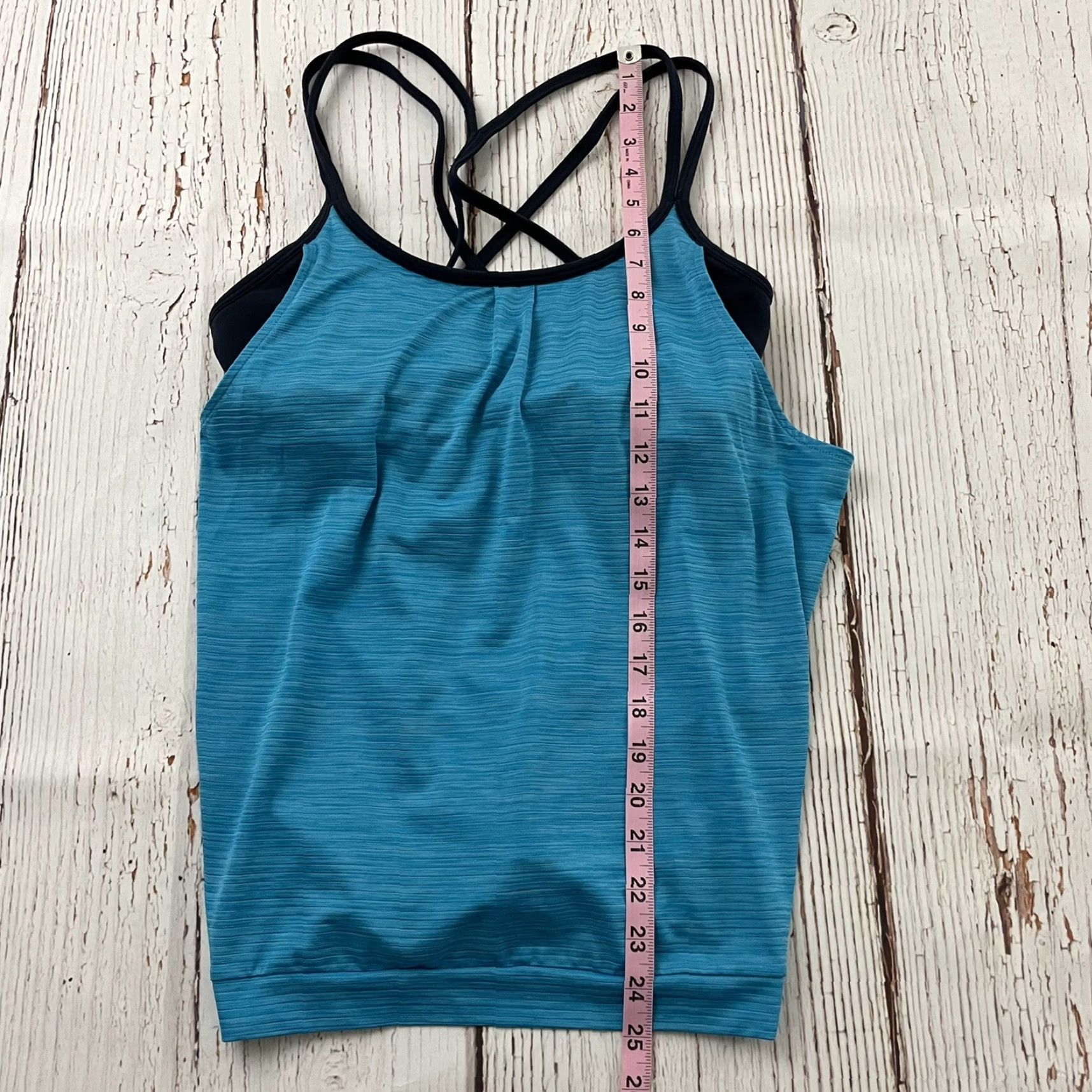 Athleta VINTAGE Athleta Strappy Built In Bra Flowy Yoga Tank Top Blue Women's Small Size S / US 4 / IT 40 - 3 Thumbnail